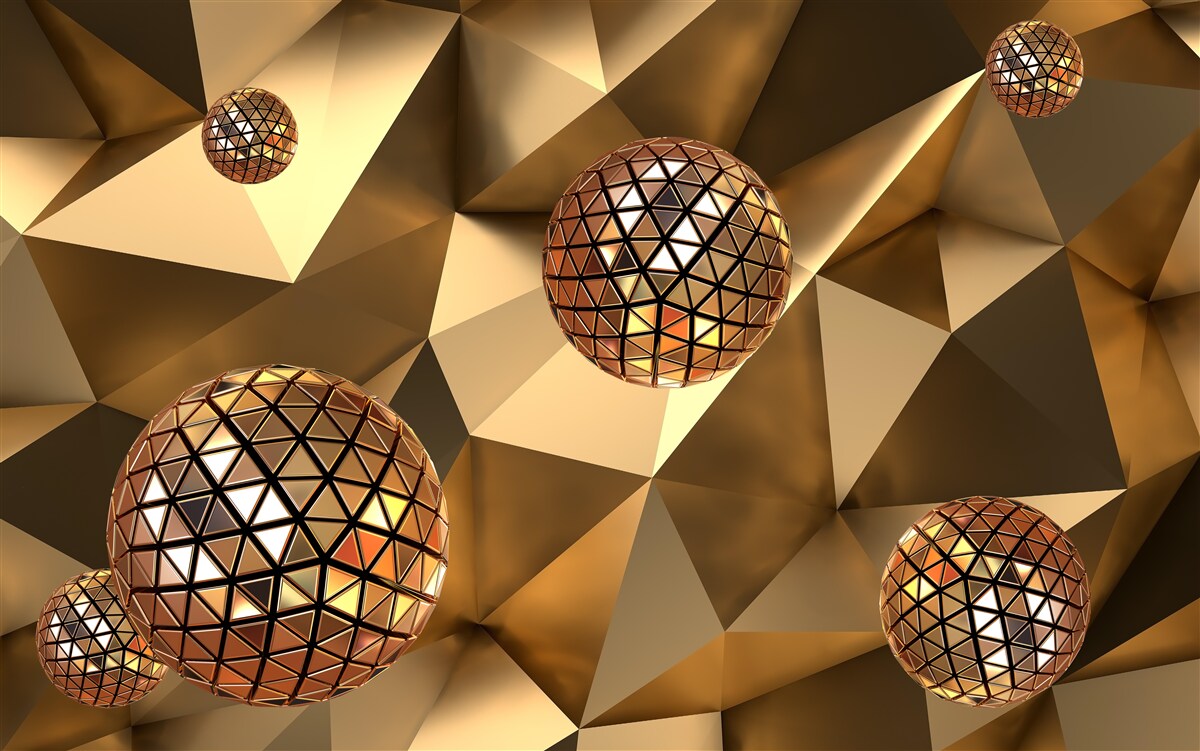 Fototapeta pływające kule dyskotekowe 3d