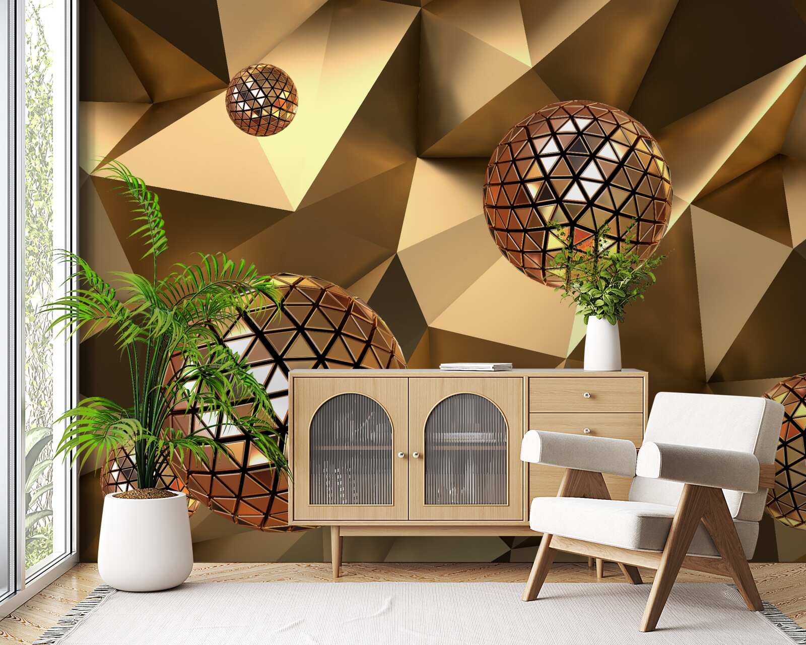 Fototapeta pływające kule dyskotekowe 3d