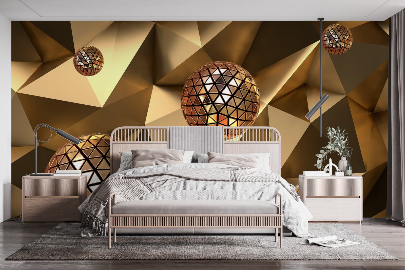 Fototapeta pływające kule dyskotekowe 3d