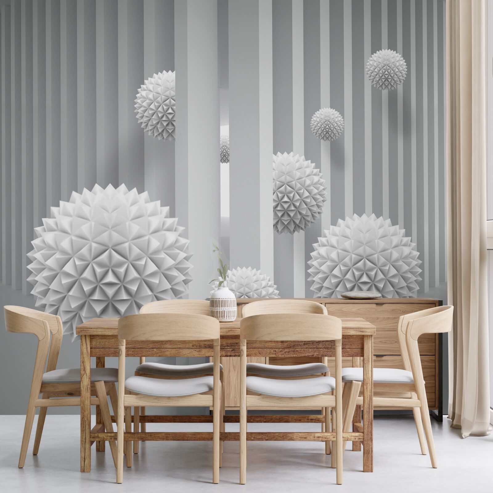 Fototapeta kulki latające nad geometrycznymi kształtami