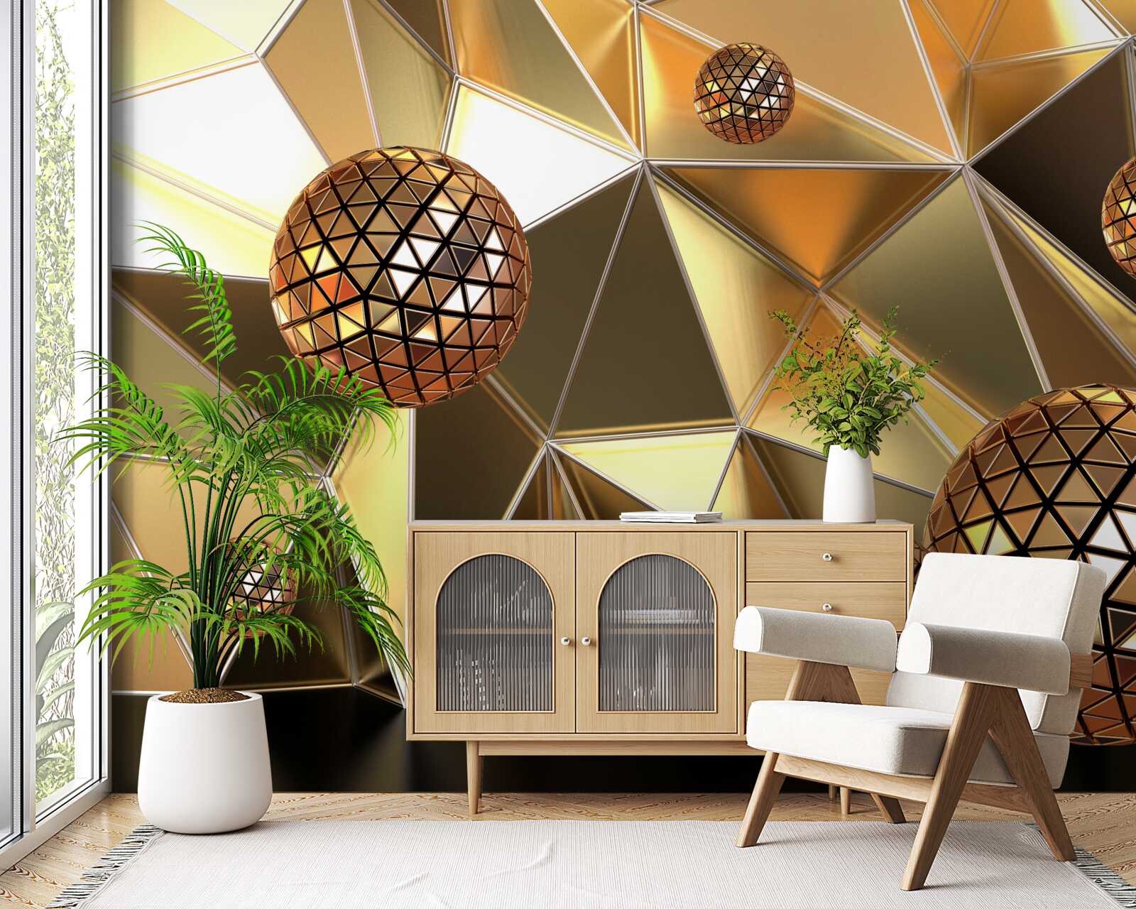 Fototapeta kule metalowe 3d