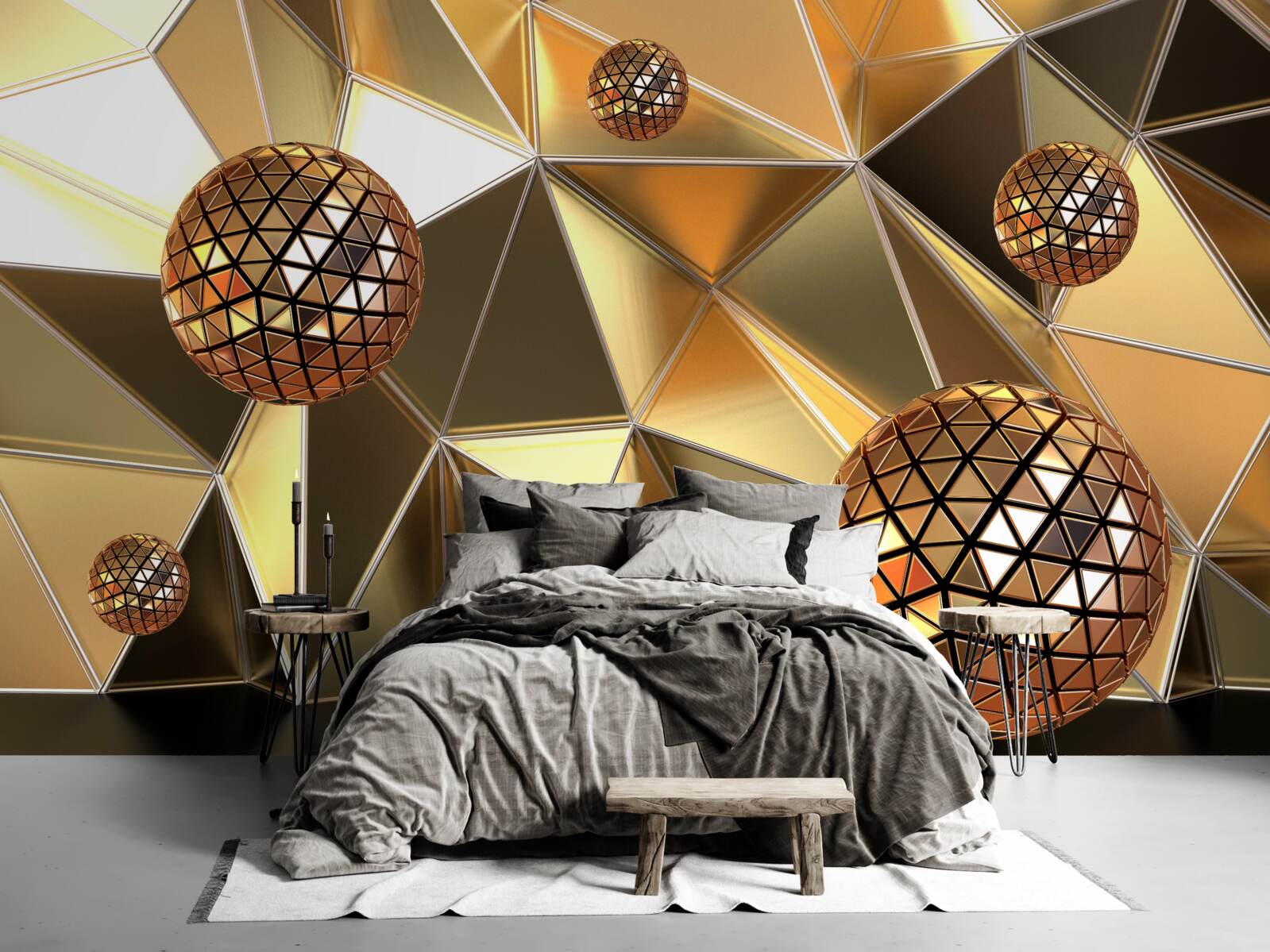 Fototapeta kule metalowe 3d