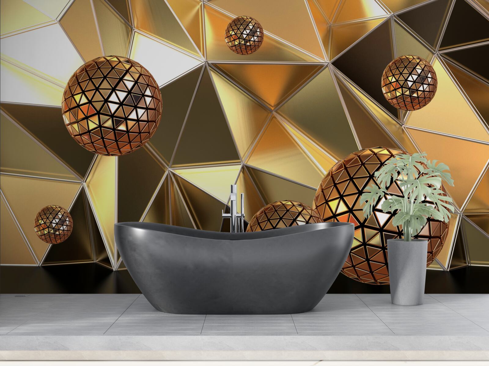 Fototapeta kule metalowe 3d