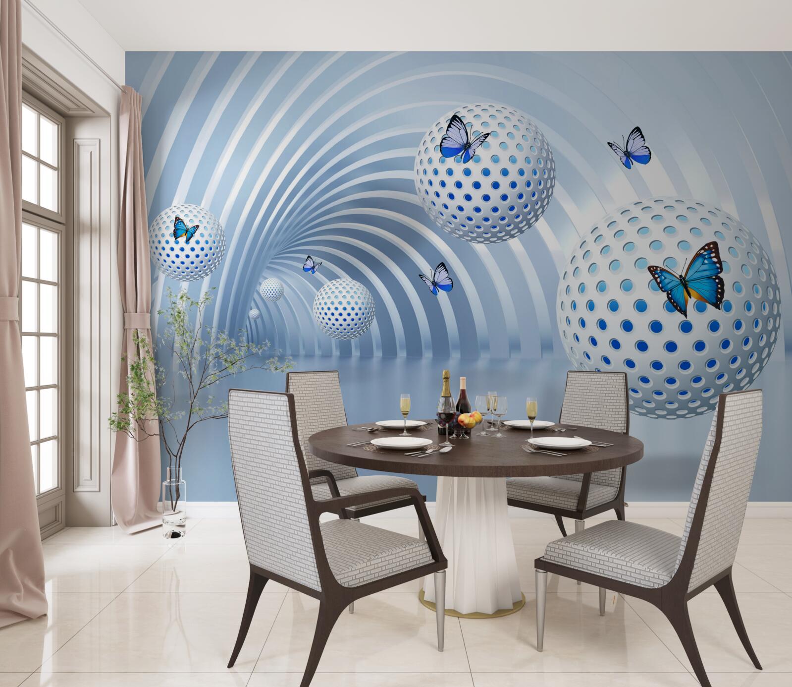 Fototapeta kule wiszące w powietrzu wewnątrz tunelu