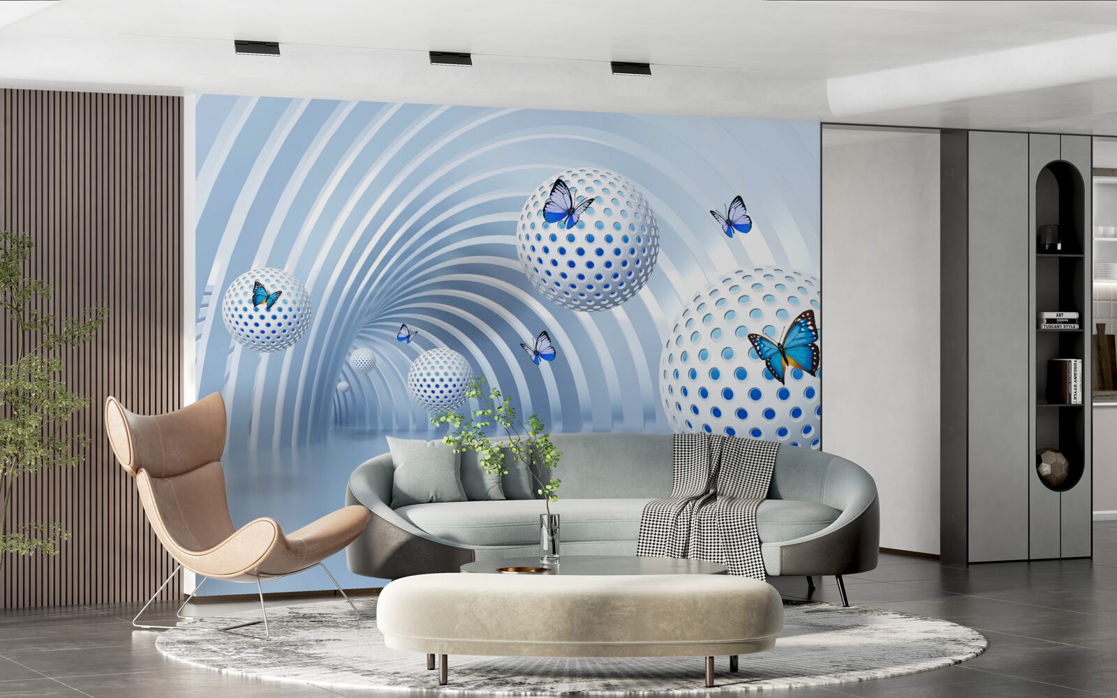 Fototapeta kule wiszące w powietrzu wewnątrz tunelu