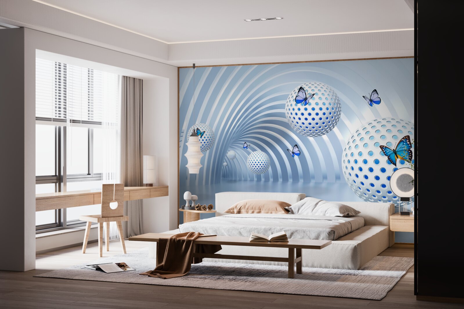 Fototapeta kule wiszące w powietrzu wewnątrz tunelu