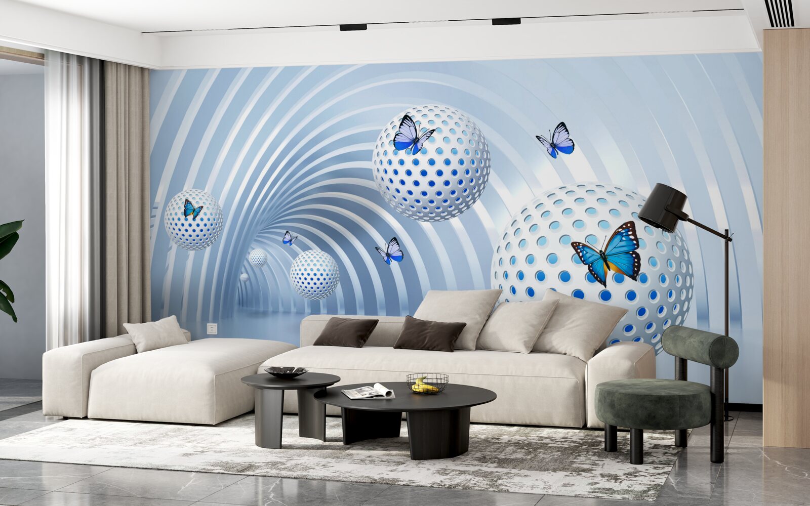 Fototapeta kule wiszące w powietrzu wewnątrz tunelu