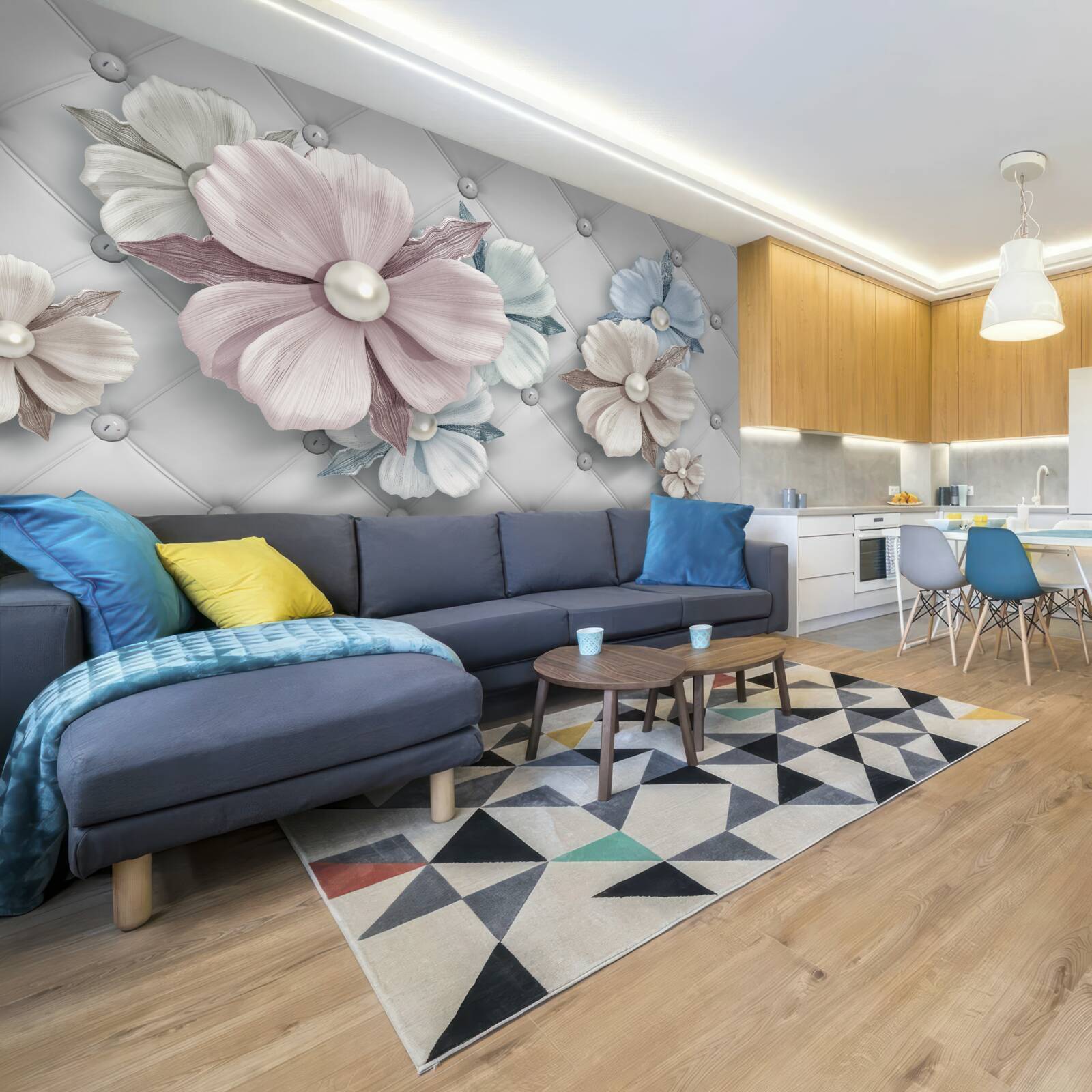 Fototapeta tekstura kwiatów i masy perłowej