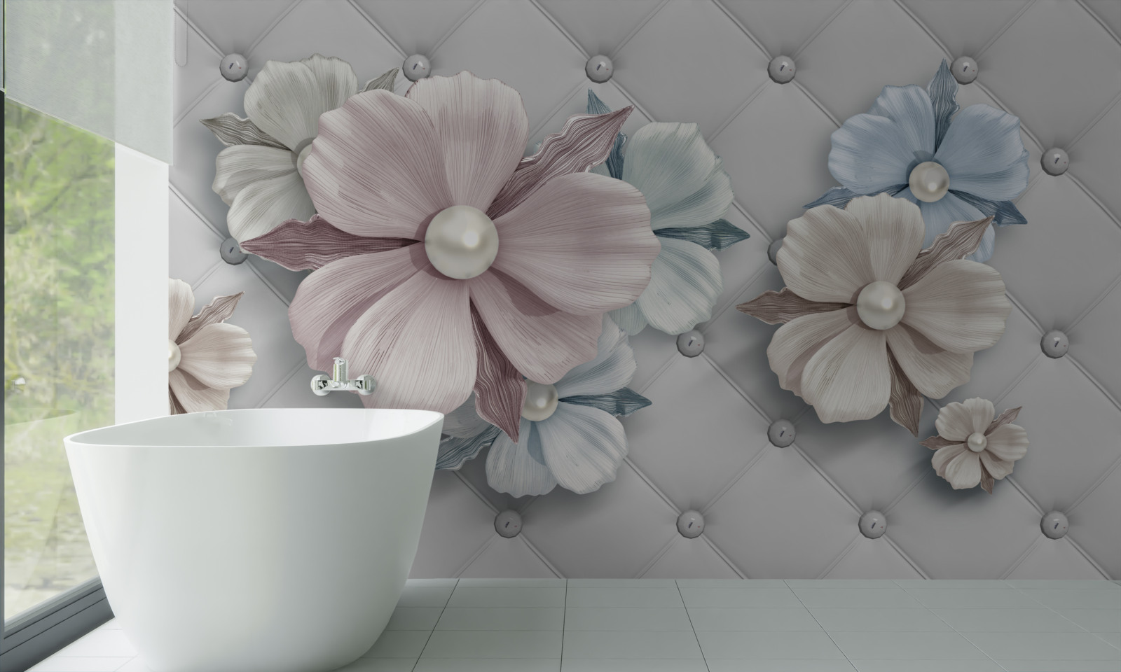 Fototapeta tekstura kwiatów i masy perłowej