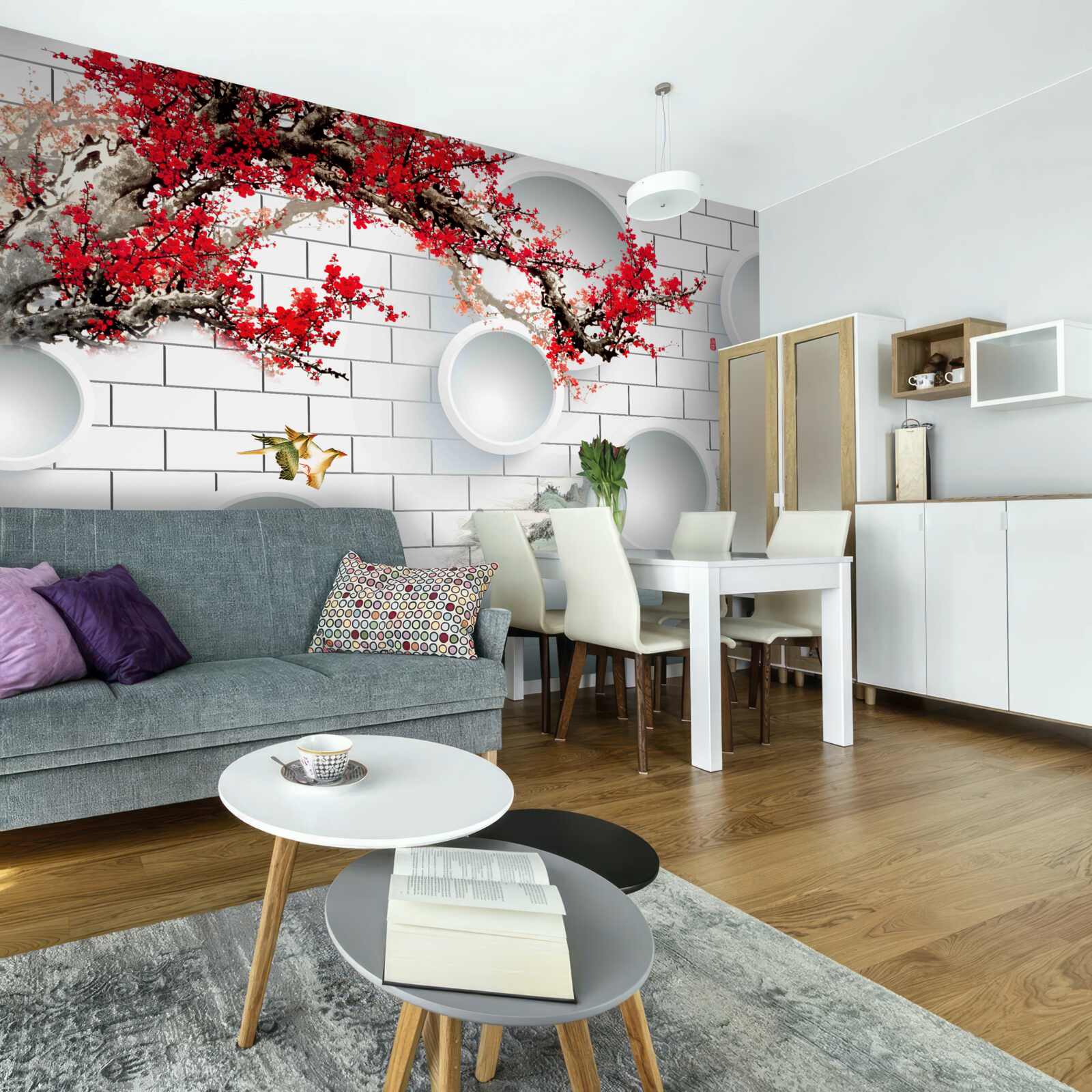 Fototapeta okręgi w geometrycznym stylu i krajobrazie