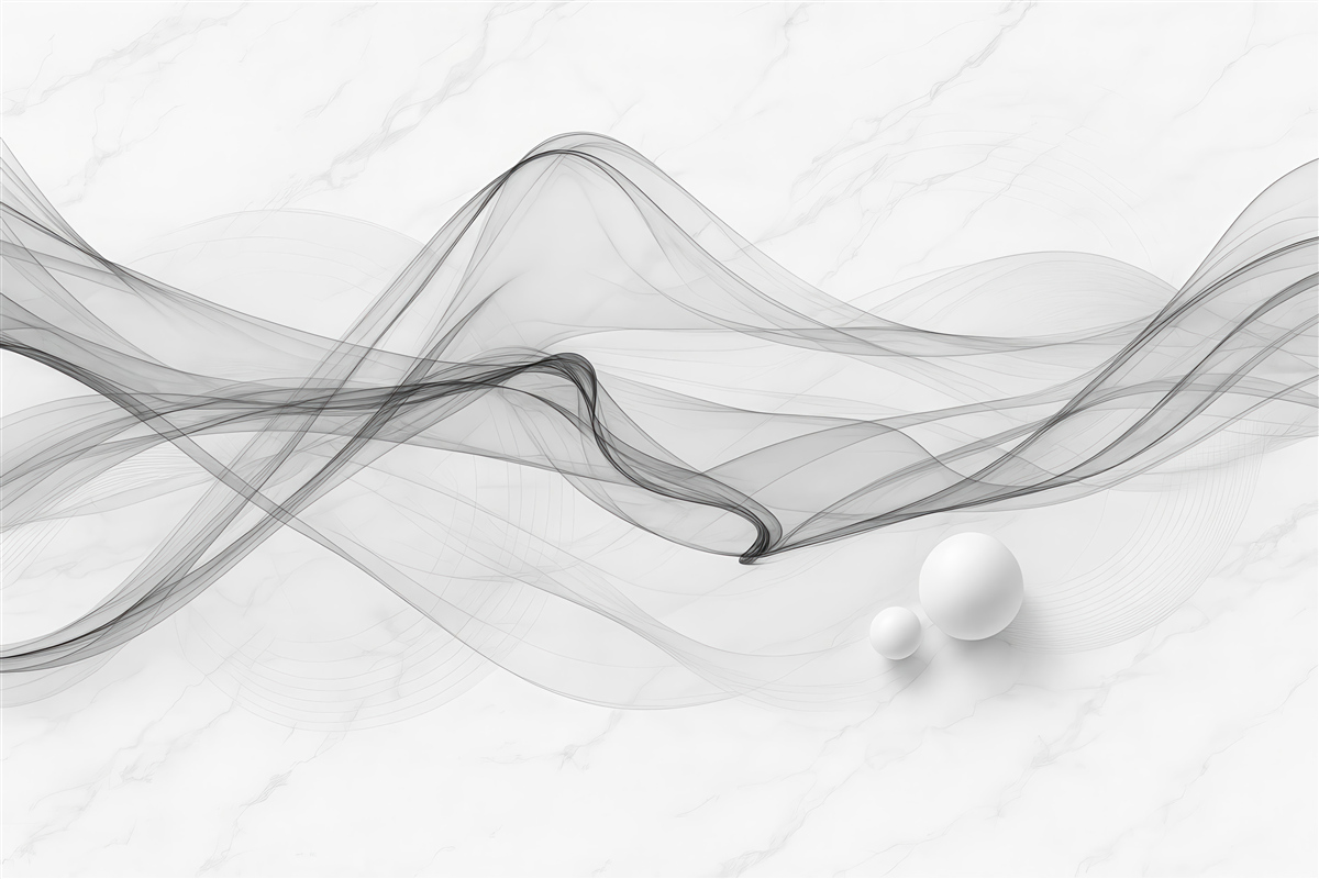 Fototapeta subtelne dymne fale w bieli