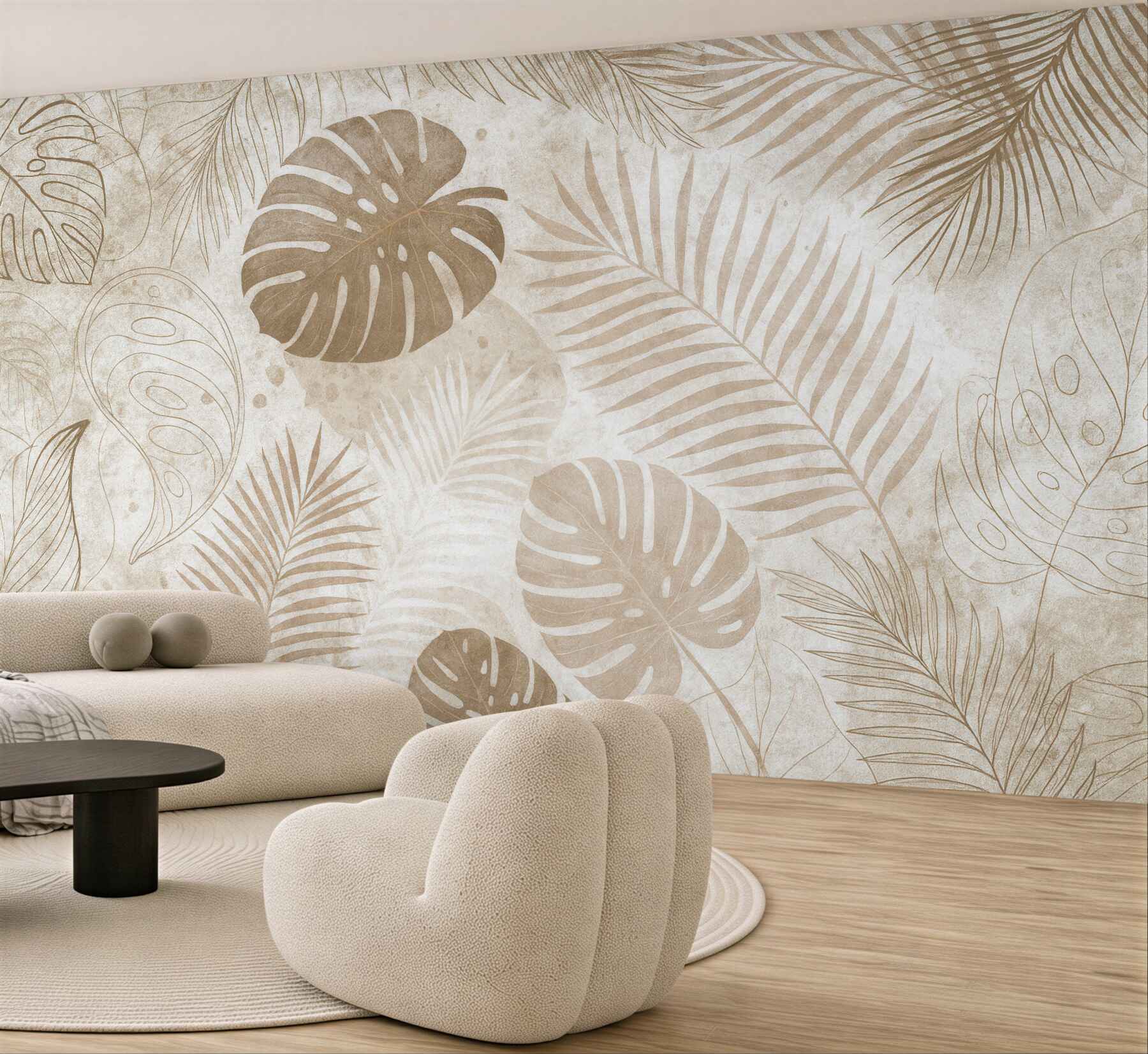 Fototapeta beżowe liście w subtelnej harmonii