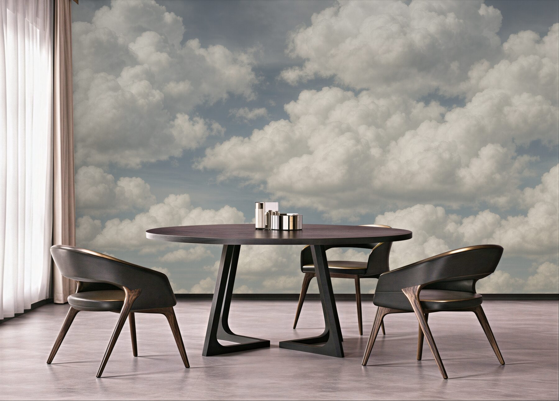 Fototapeta spokojne obłoki na błękitnym niebie