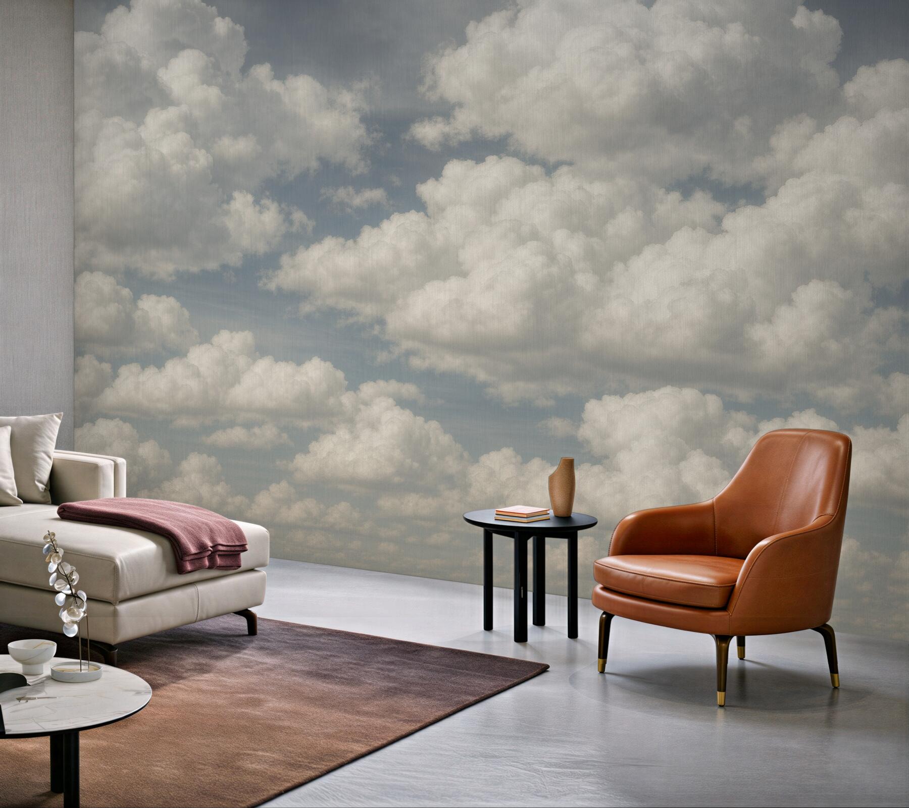 Fototapeta spokojne obłoki na błękitnym niebie