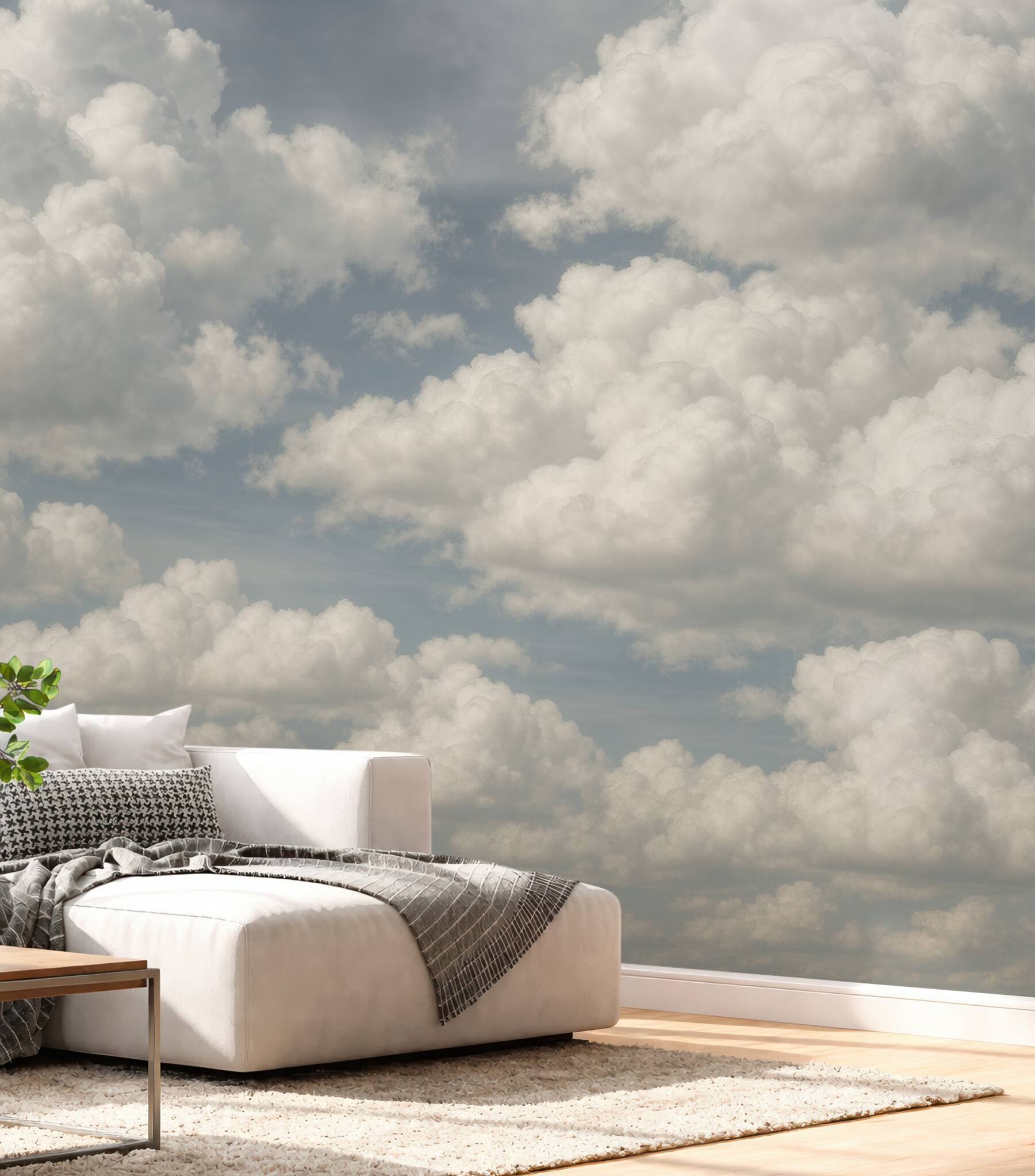 Fototapeta spokojne obłoki na błękitnym niebie