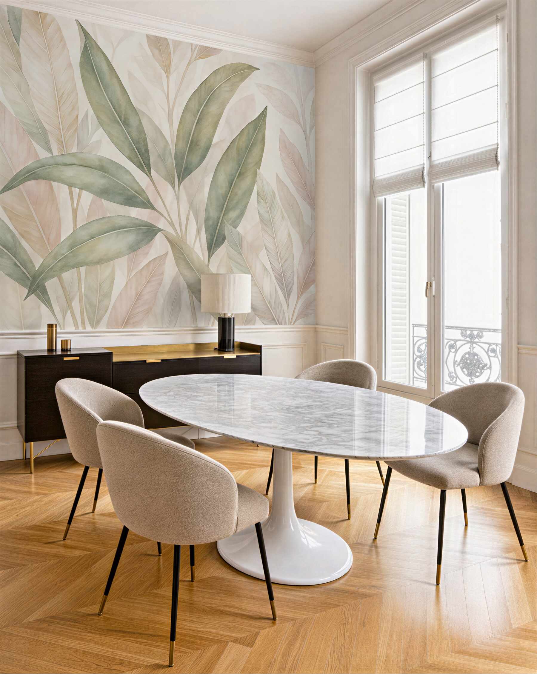 Fototapeta pastelowe liście w akwareli