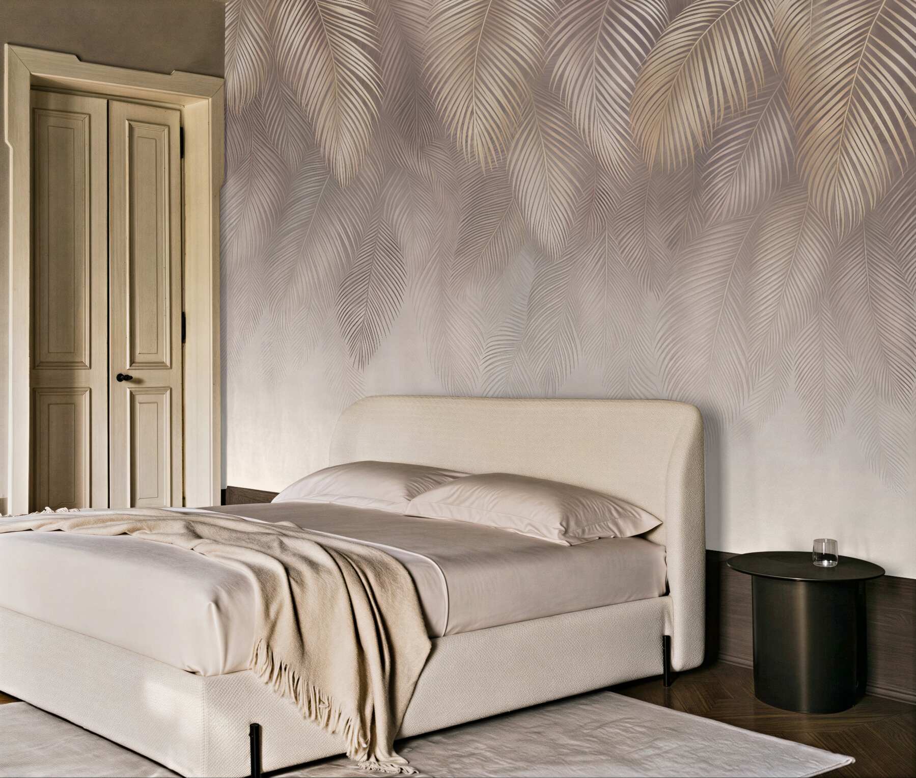 Fototapeta złociste palmowe liście ombre