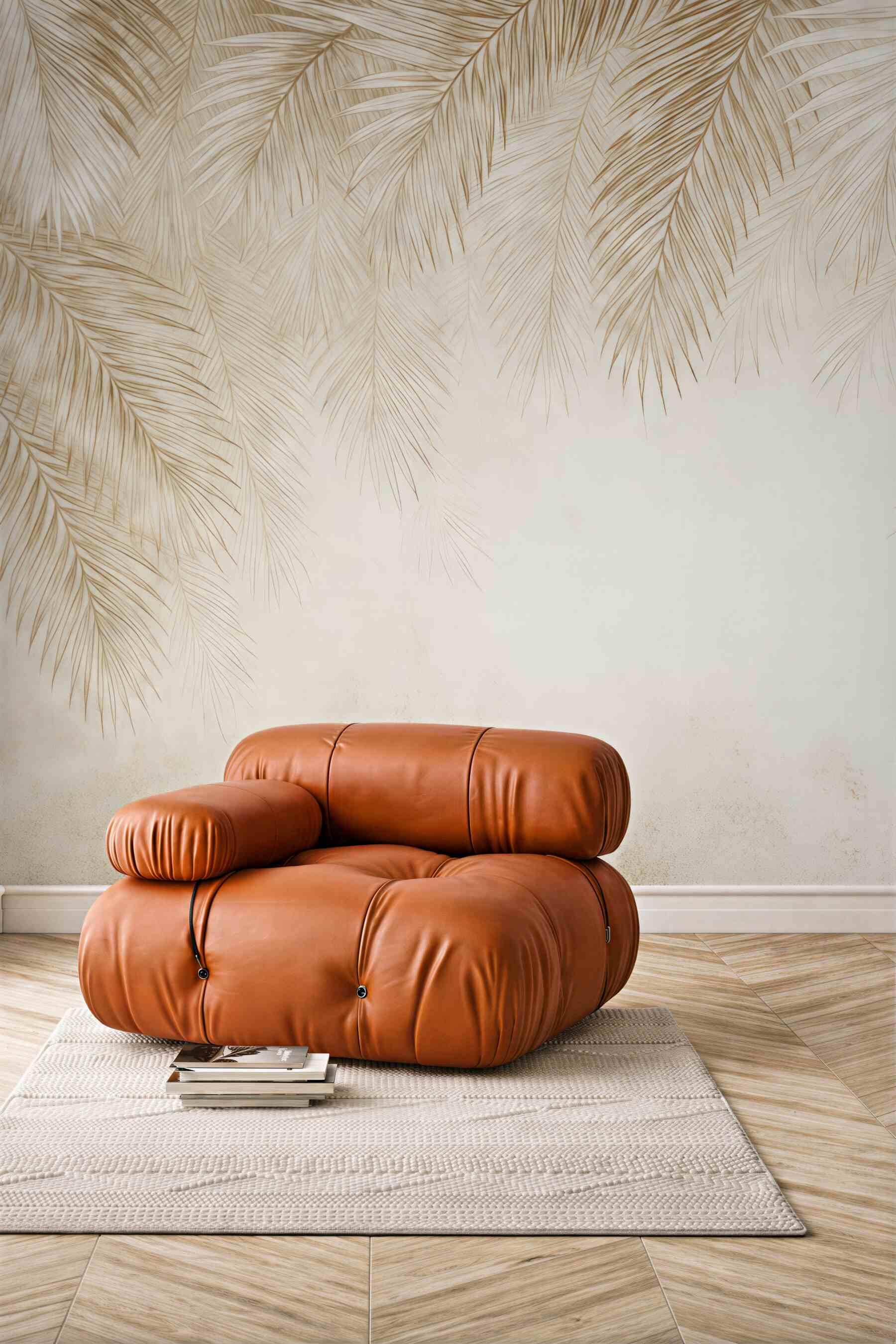 Fototapeta złote liście palmowe w elegancji