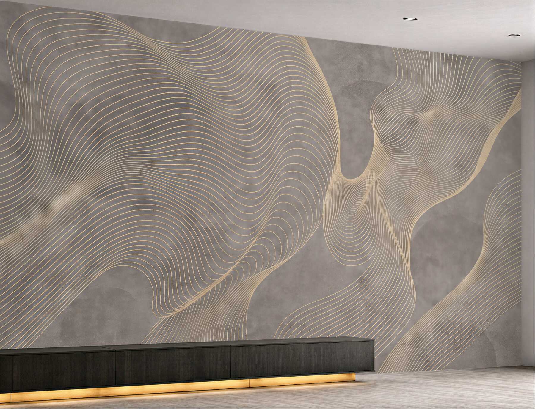 Fototapeta Faliste wzory w odcieniach piaskowych i beżowych.