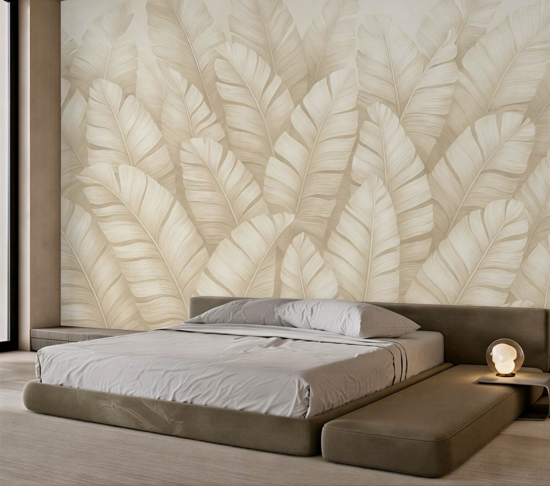 Fototapeta kremowe liście bananowca w elegancji