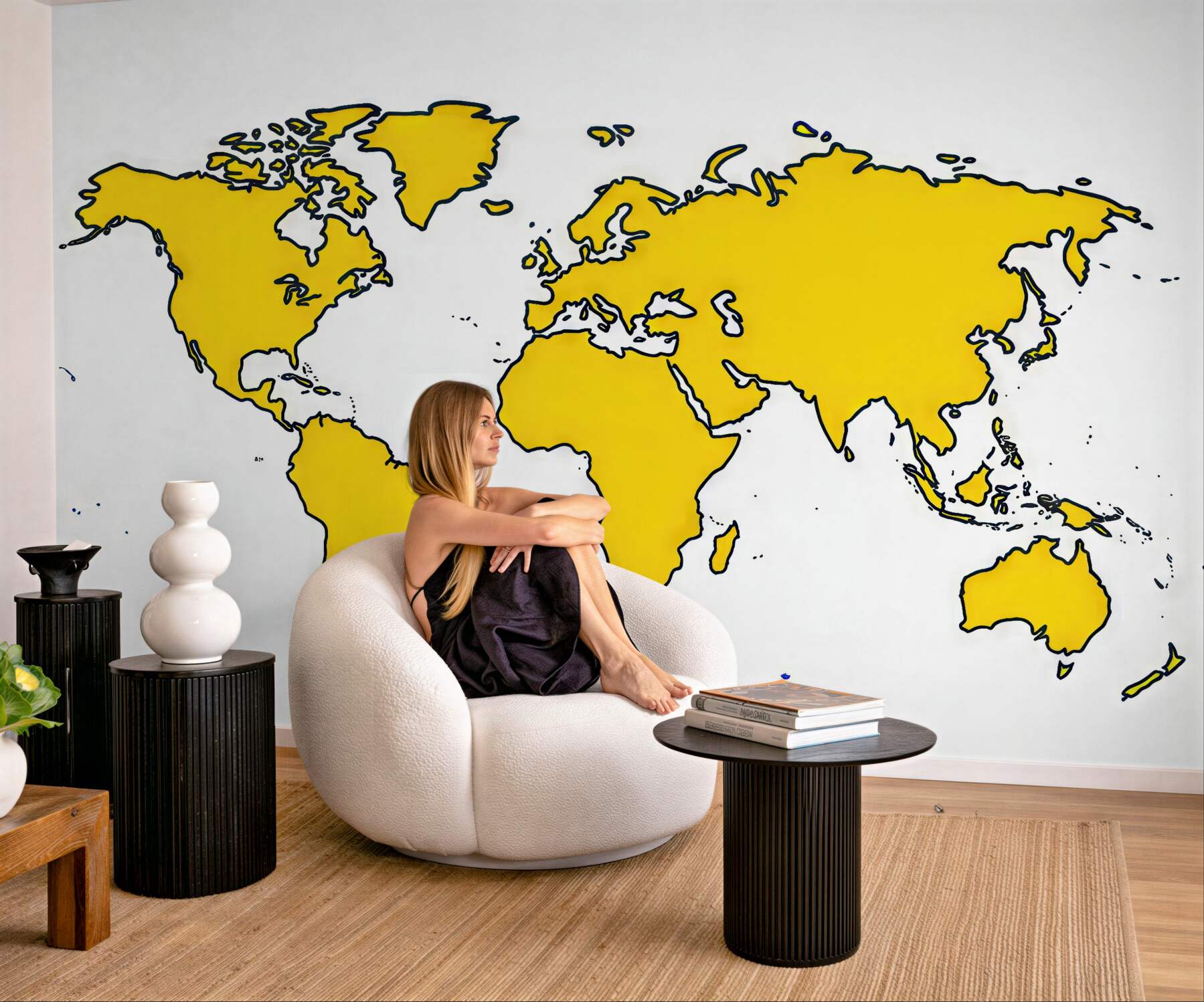 Fototapeta Stylizowana mapa globu w intensywnych barwach.