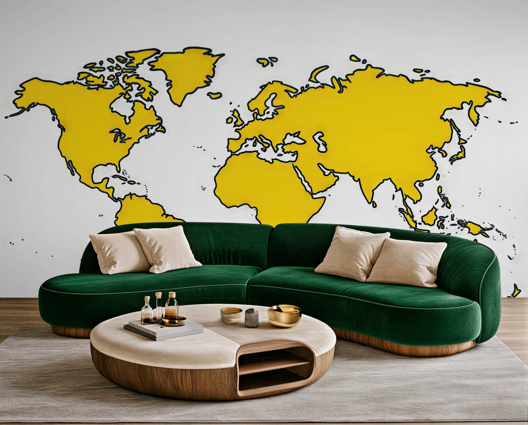 Fototapeta Stylizowana mapa globu w intensywnych barwach.