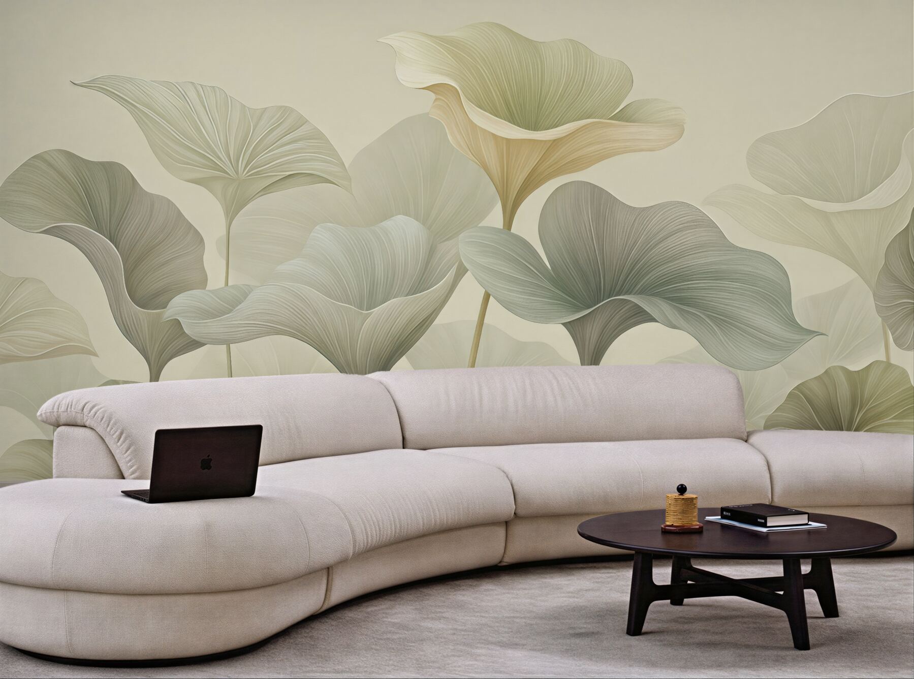 Fototapeta Piękne, duże liście w subtelnym kolorze.