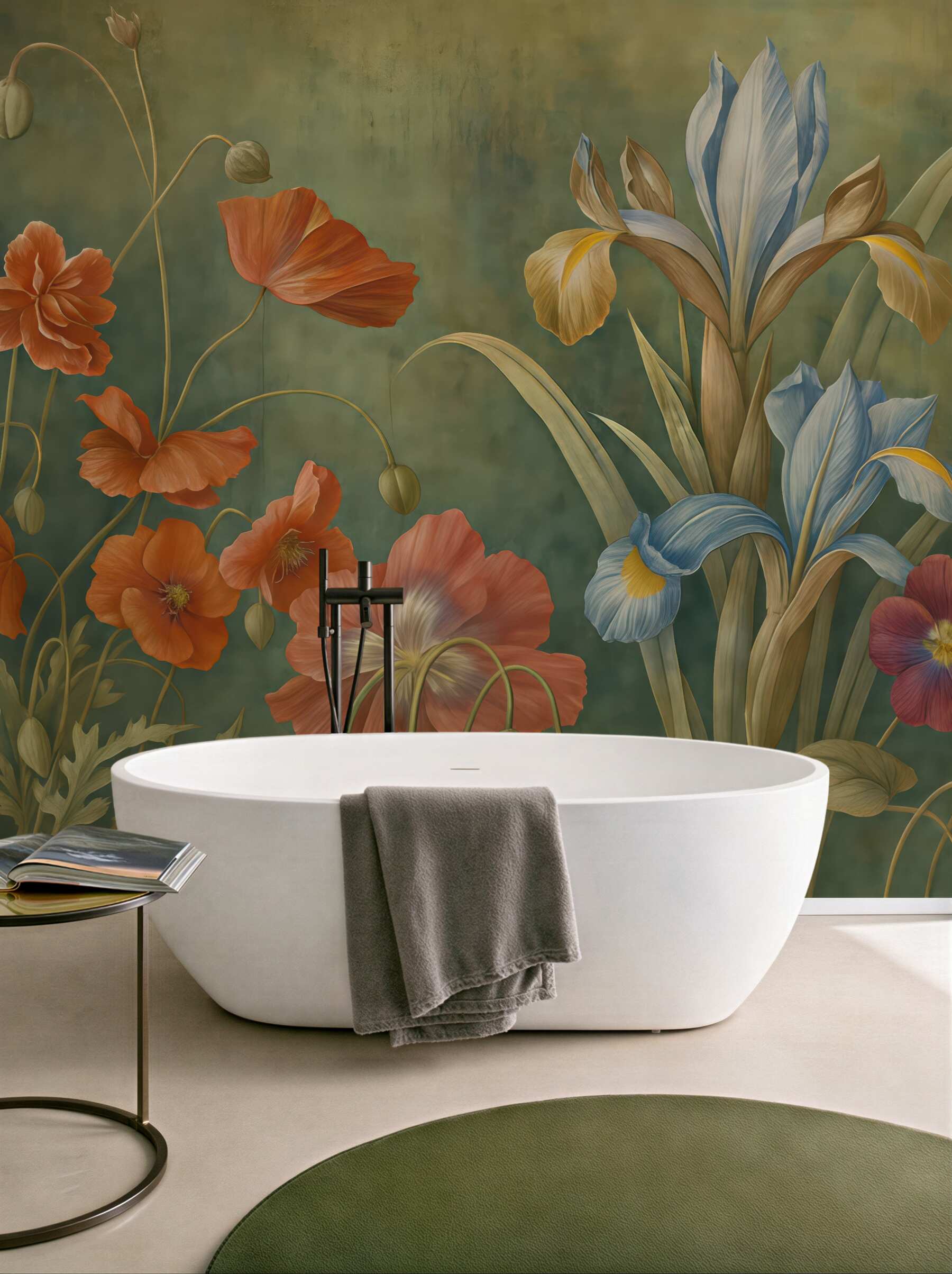 Fototapeta malarska łąka z irysami