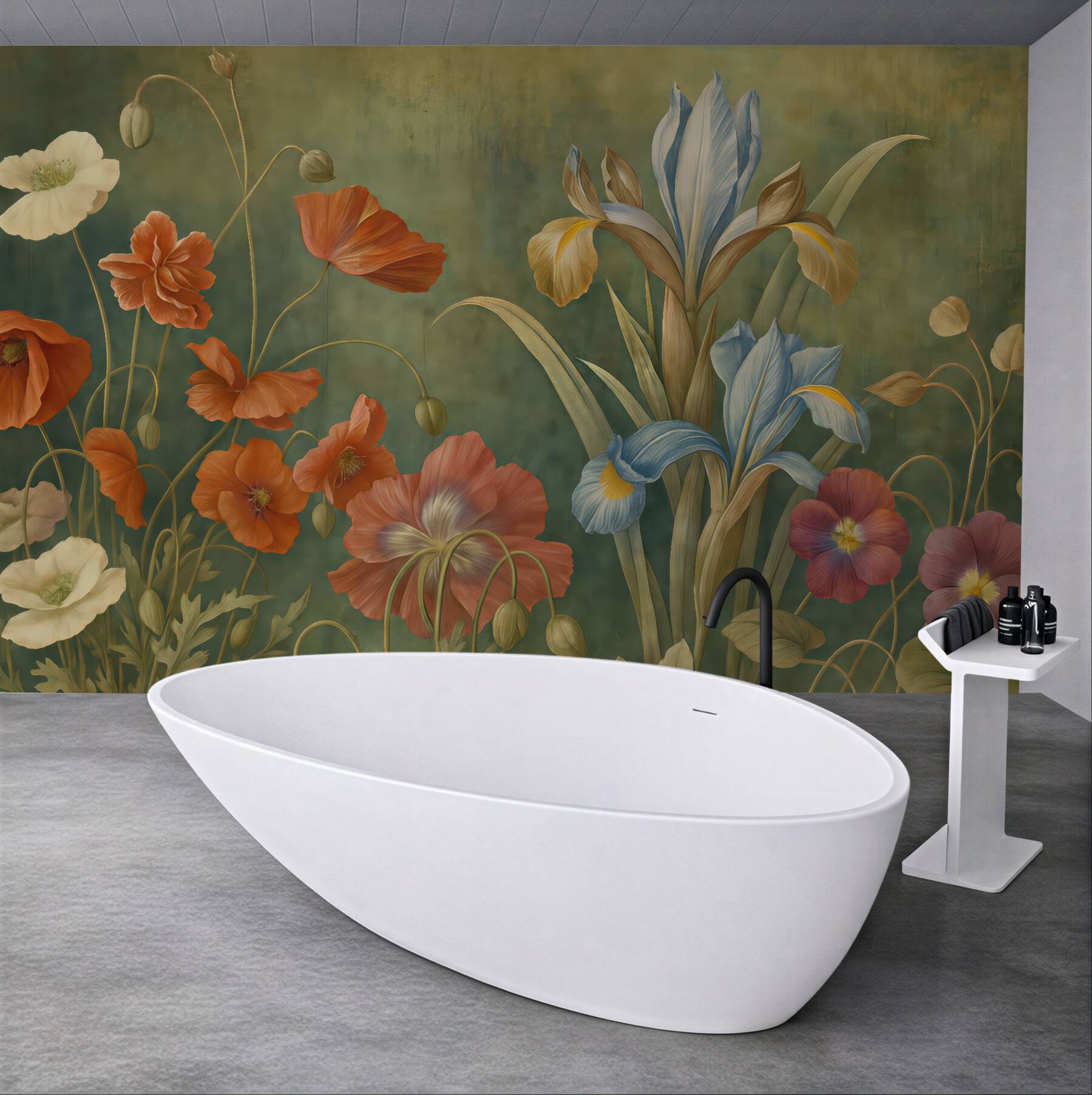 Fototapeta malarska łąka z irysami