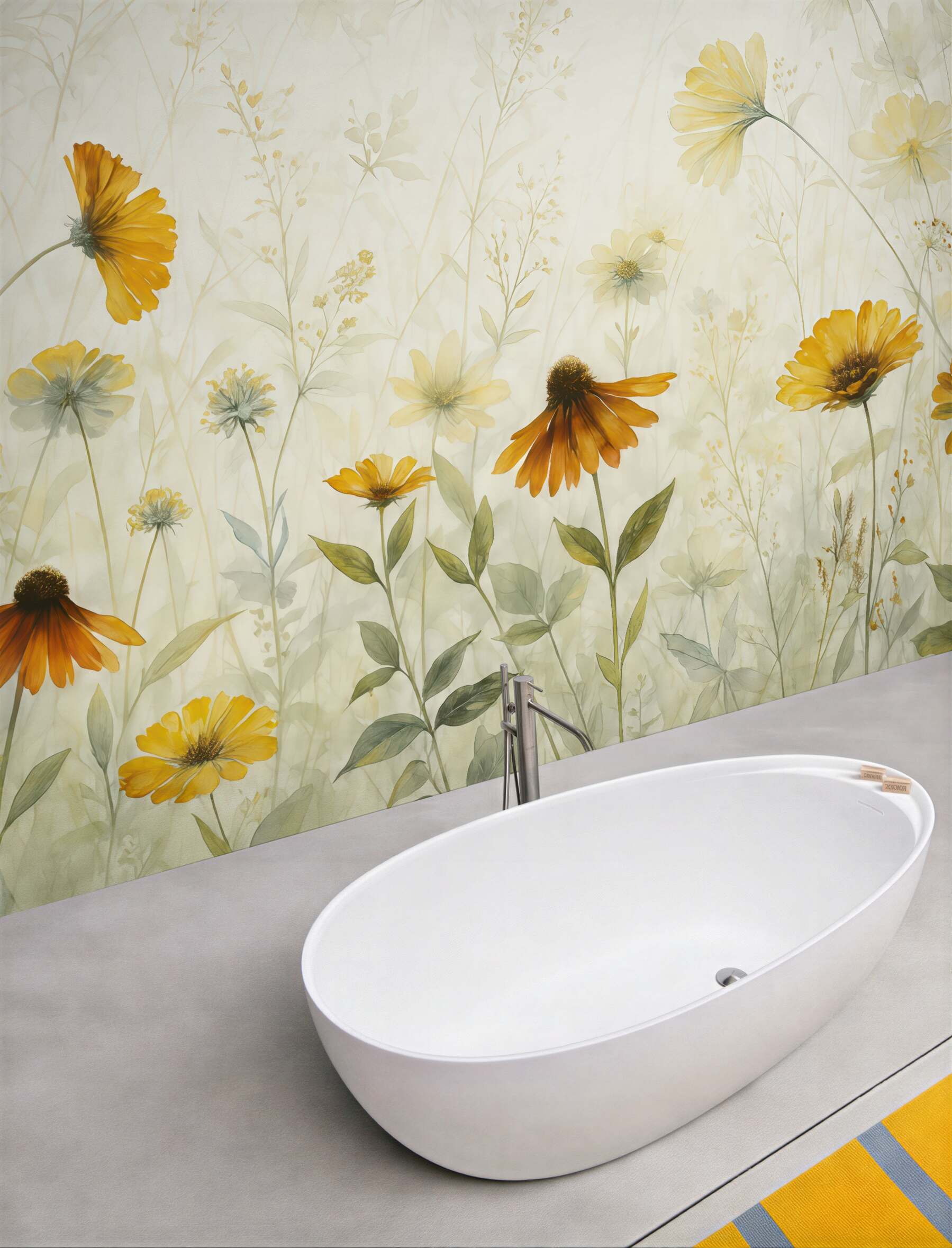 Fototapeta delikatna łąka w złocistym rozkwicie