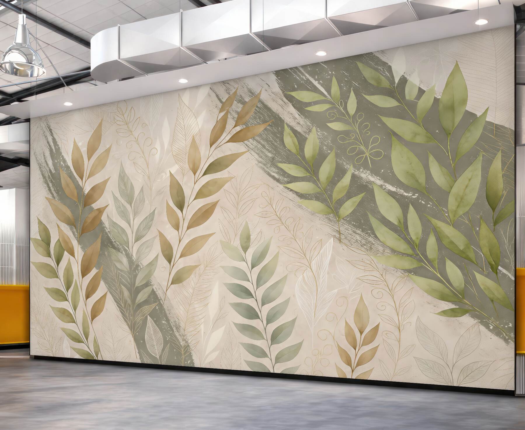 Fototapeta Zielone liście w klimacie grunge.