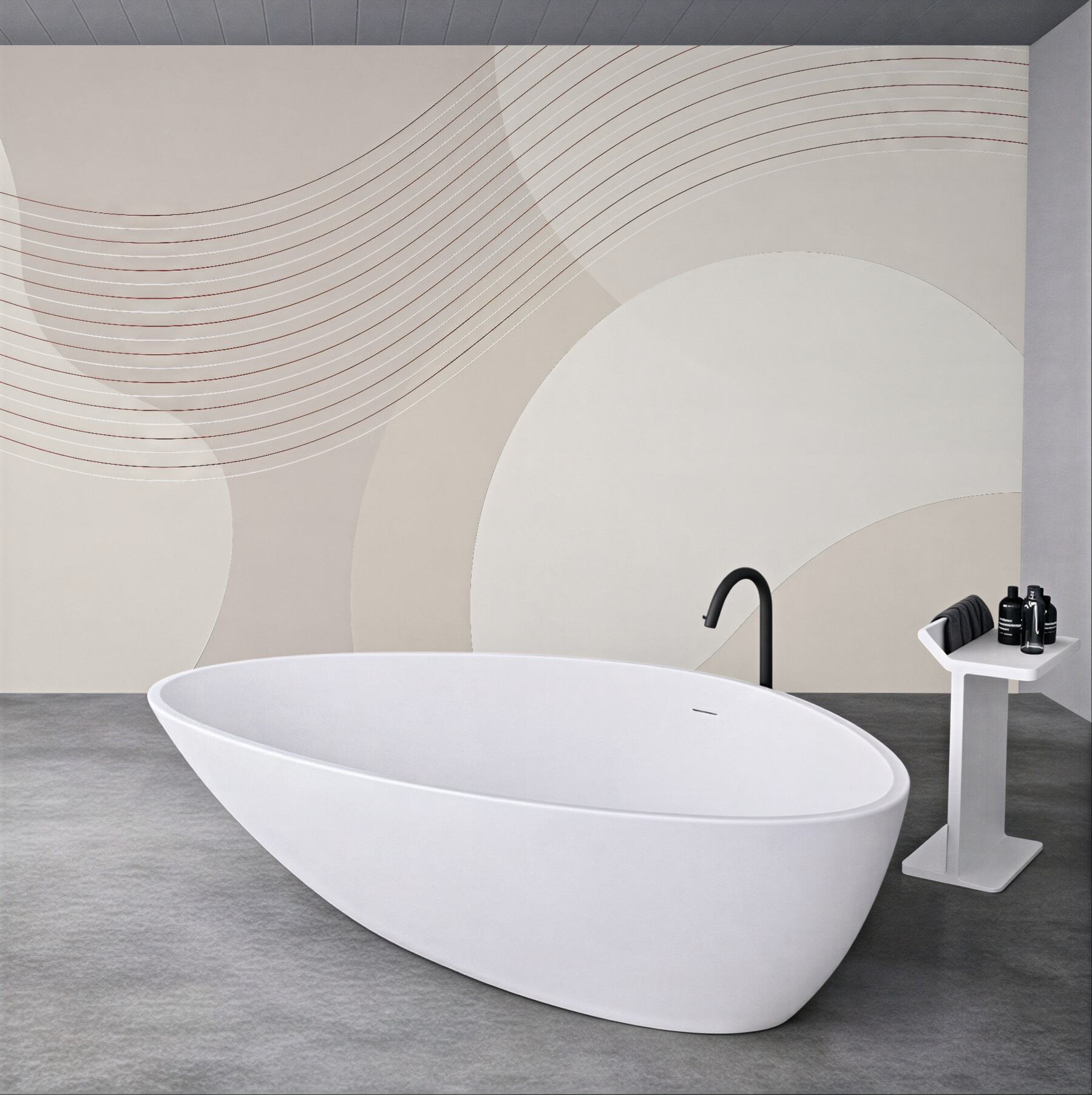 Fototapeta minimalistyczne beżowe łuki i linie