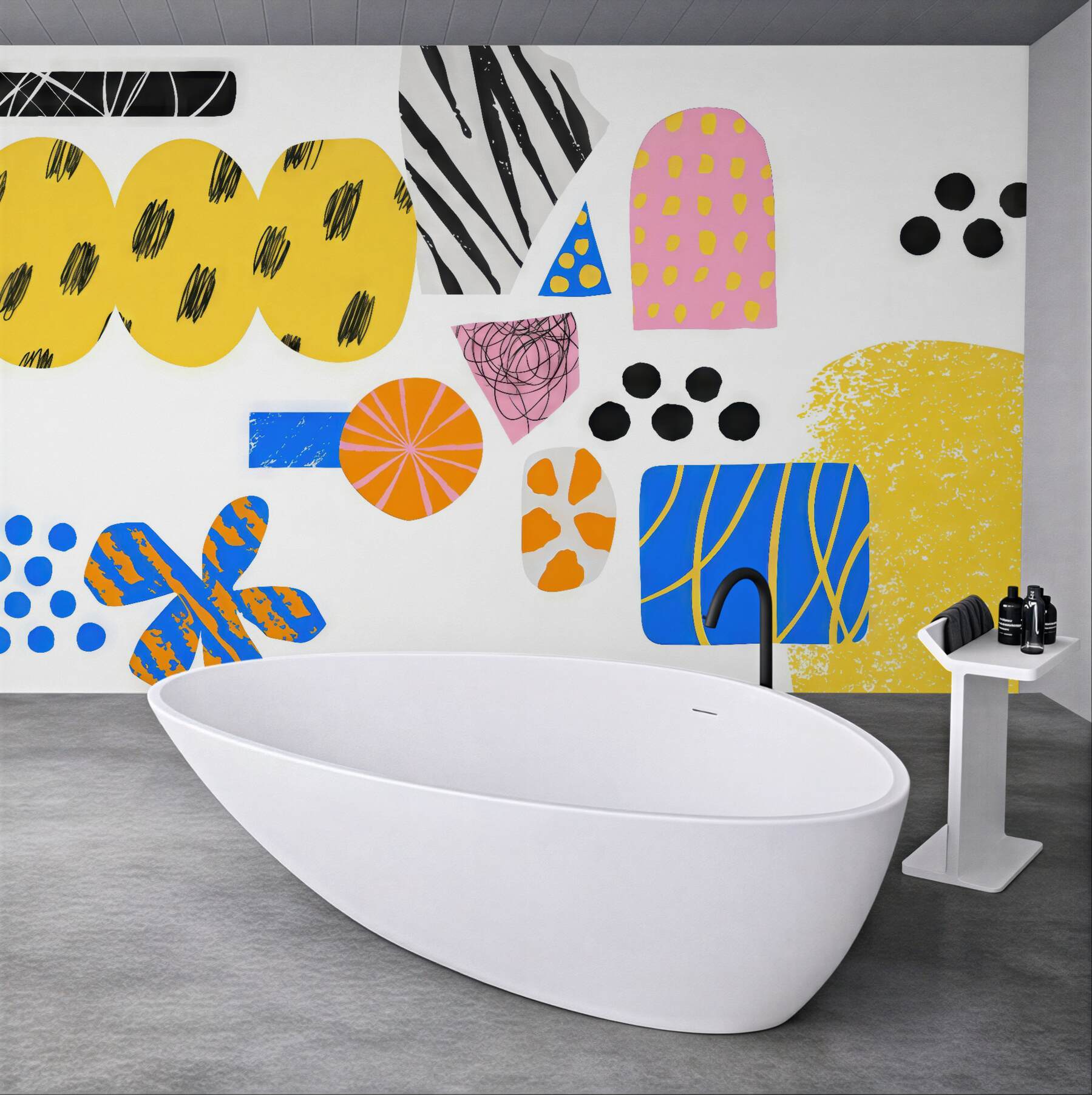 Fototapeta kolorowa abstrakcja w stylu memphis