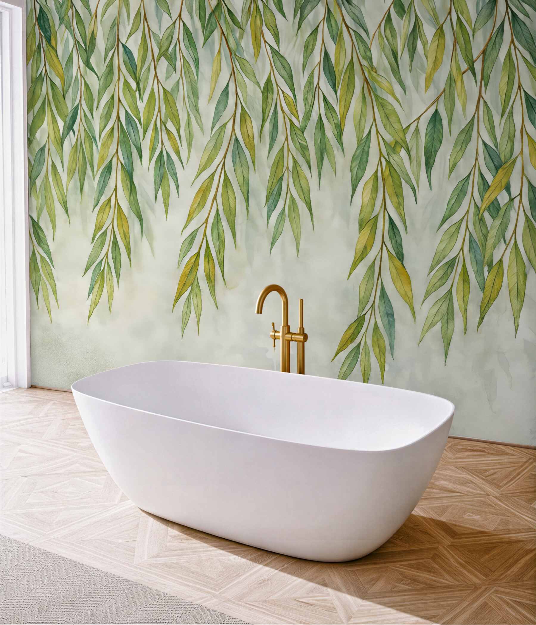 Fototapeta zwiewne gałązki wierzby akwarelowej