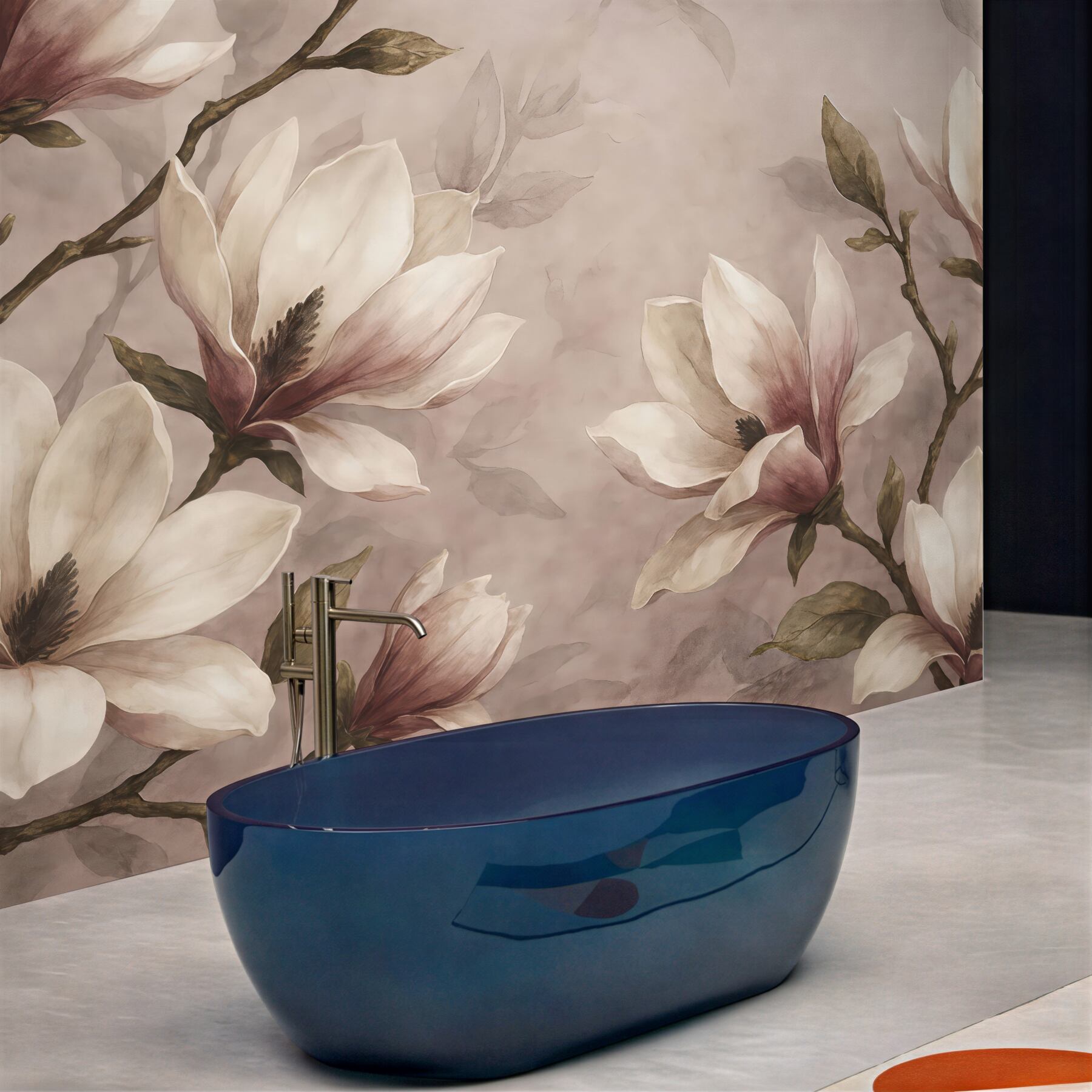 Fototapeta akwarelowe magnolie w pudrowym różu