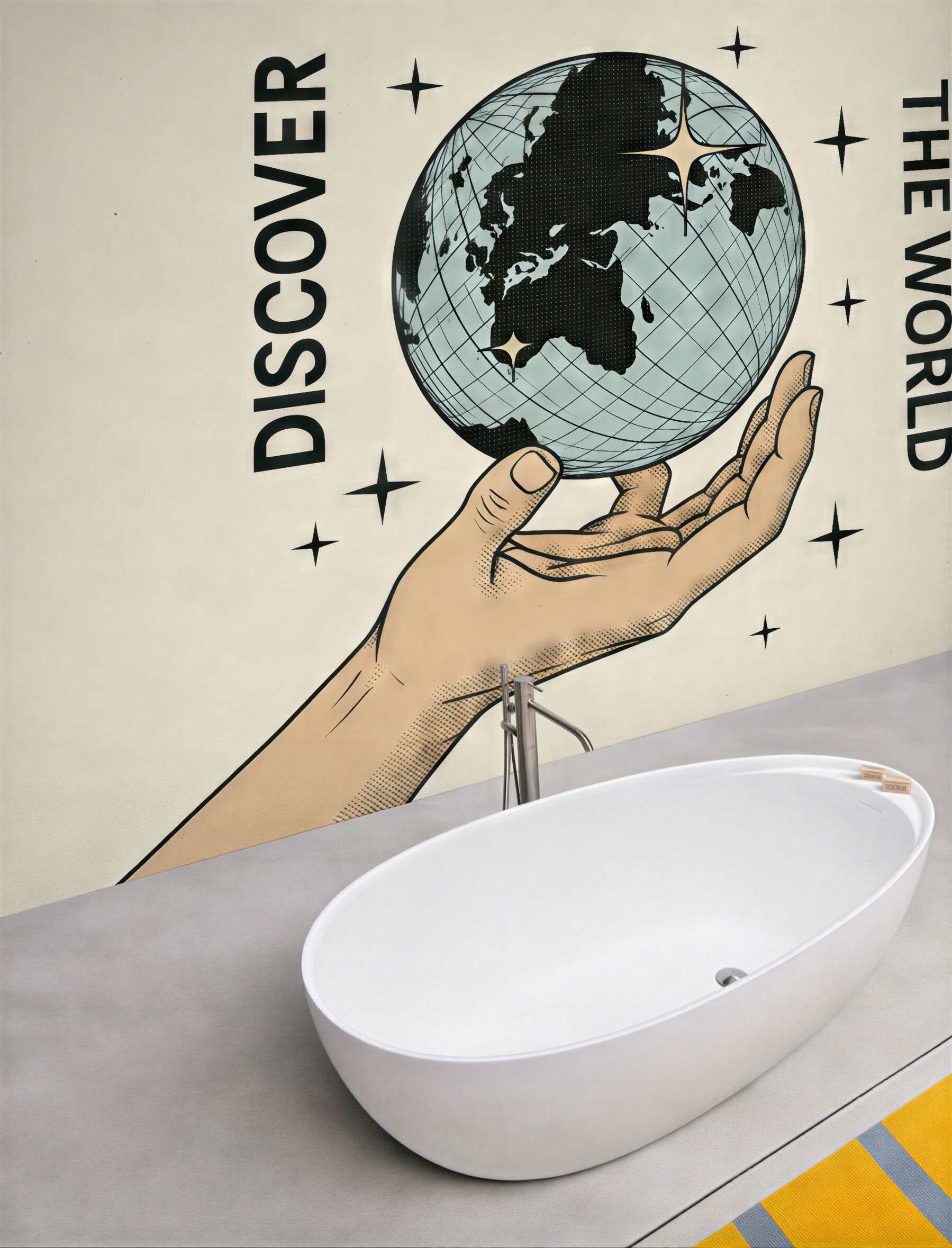 Fototapeta odkryj świat z globusem retro