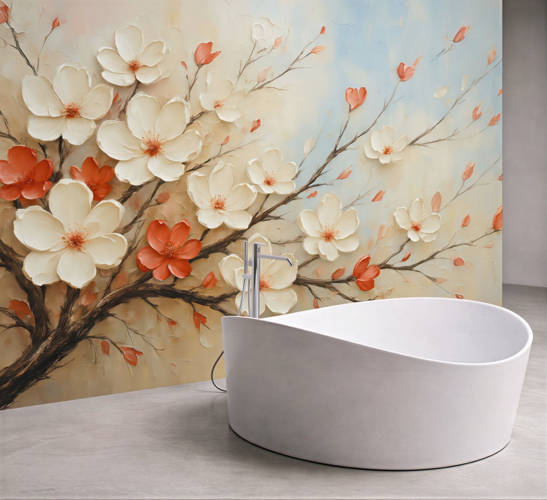 Fototapeta subtelne kwiaty na gałęzi