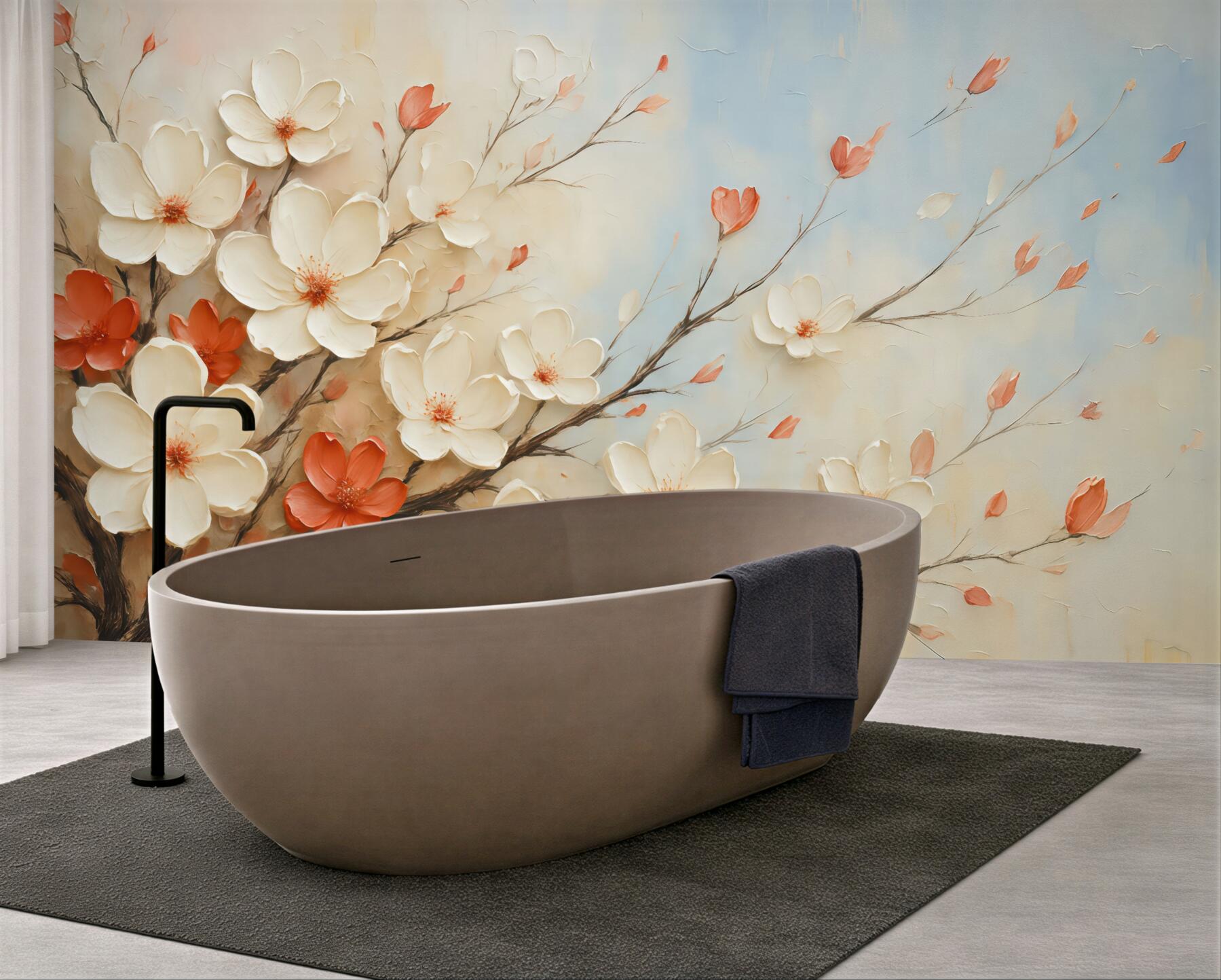 Fototapeta subtelne kwiaty na gałęzi