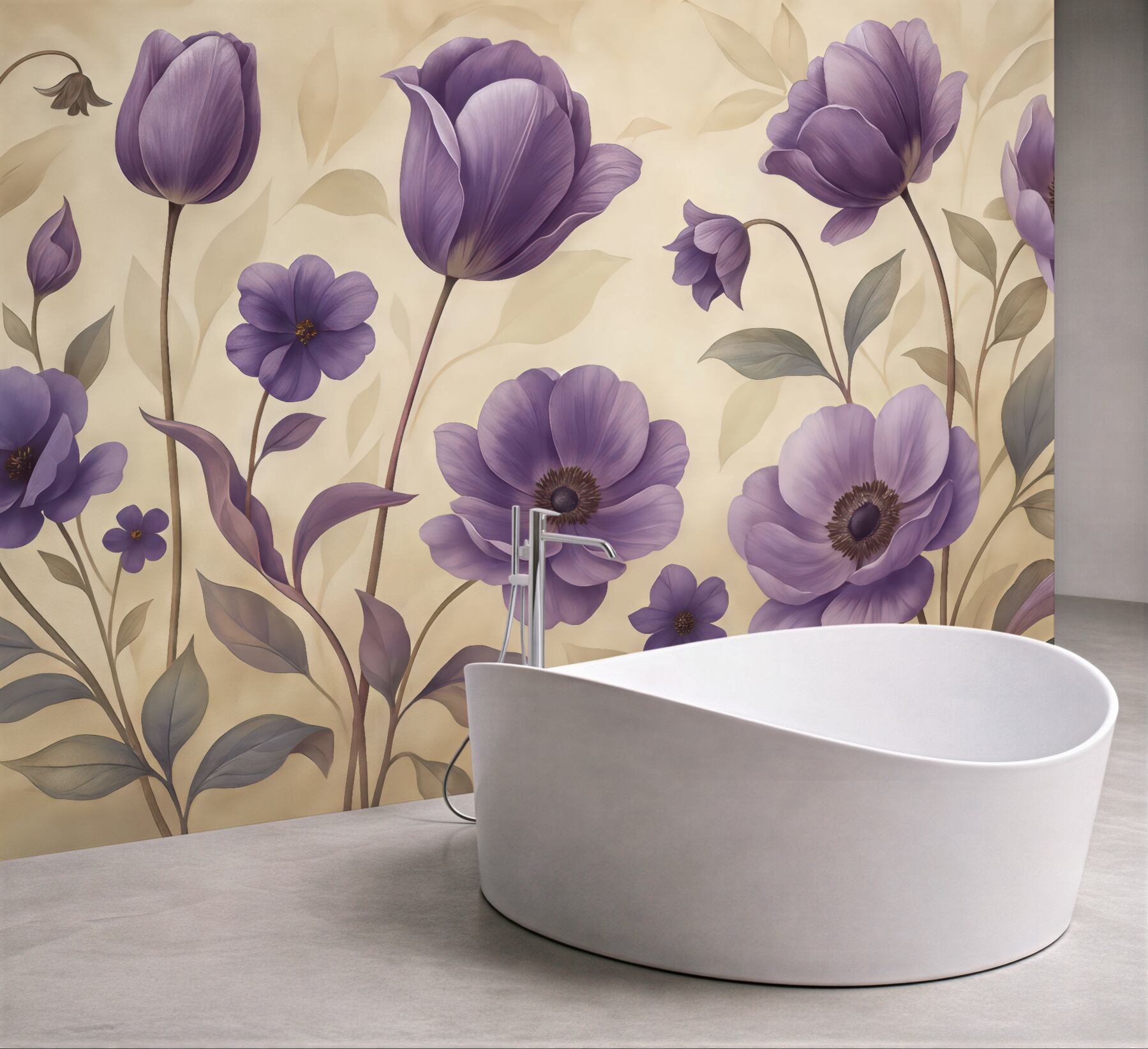 Fototapeta lawendowe kwiaty w subtelnej kompozycji