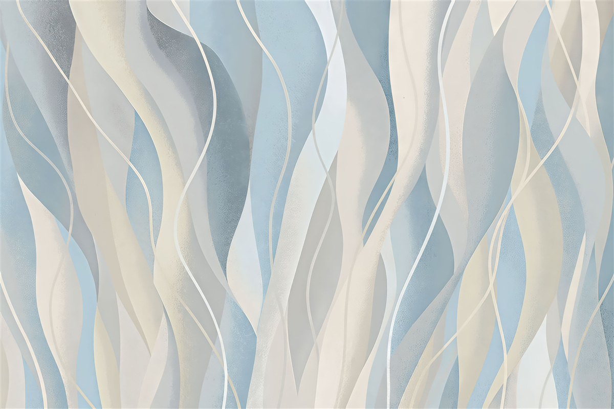 Fototapeta abstrakcyjne błękitne fale w delikatnym rytmie