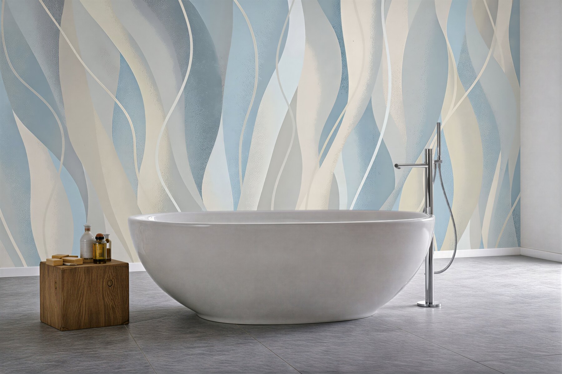 Fototapeta abstrakcyjne błękitne fale w delikatnym rytmie