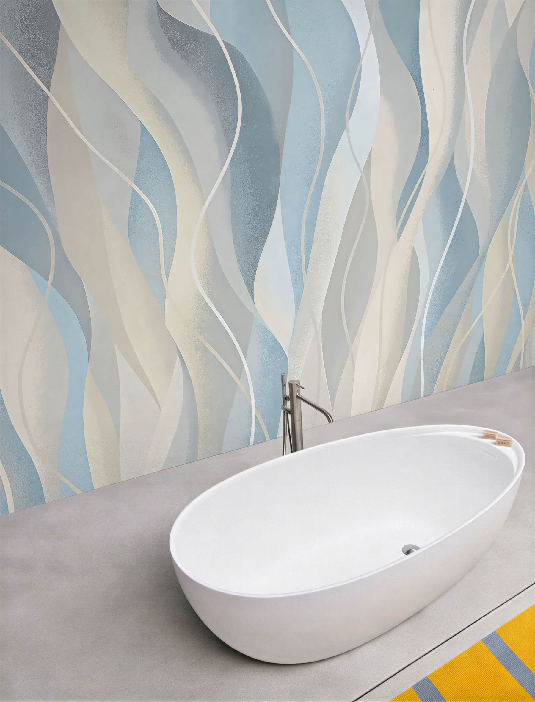 Fototapeta abstrakcyjne błękitne fale w delikatnym rytmie