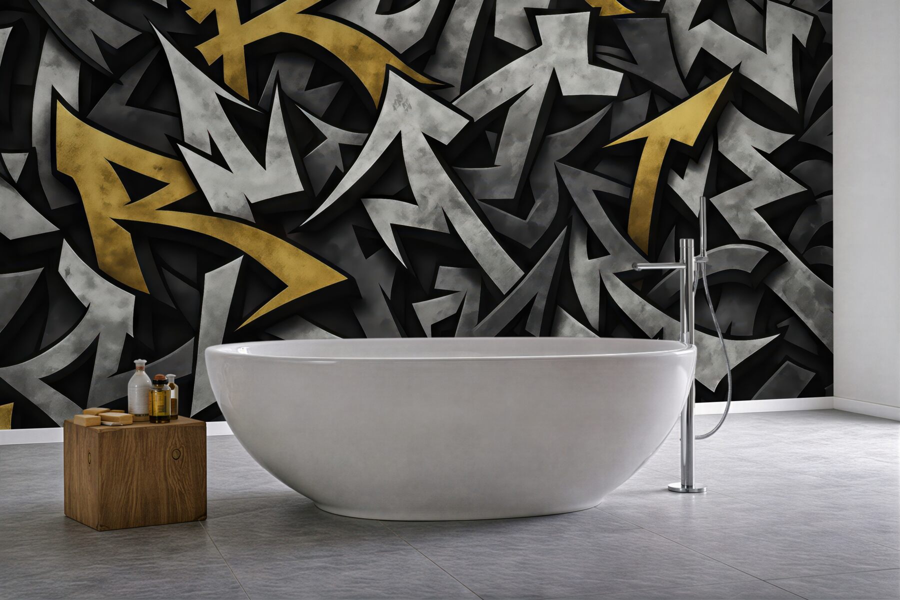 Fototapeta graffiti w złocie i stali