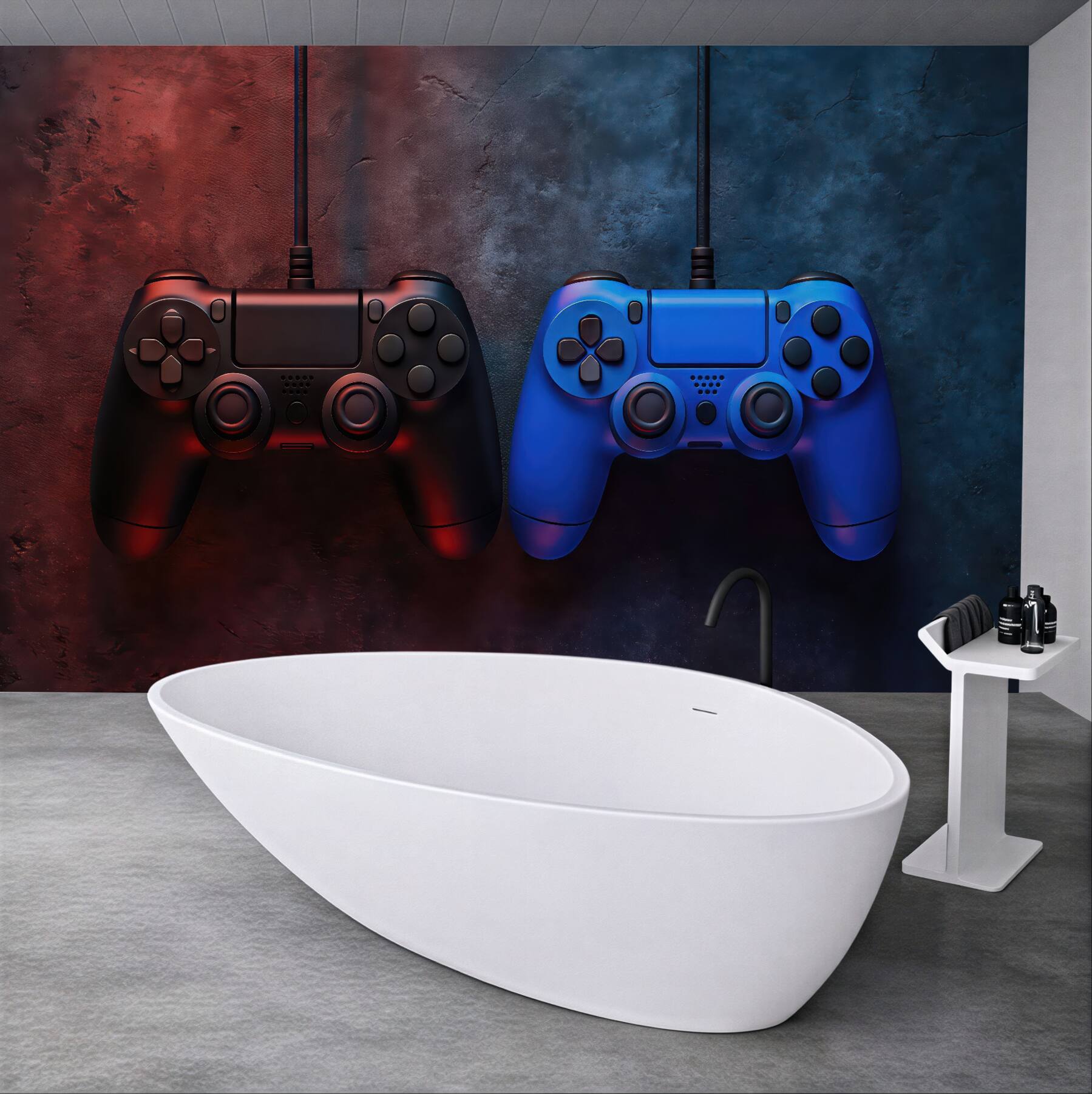 Fototapeta kontrolery gamingowe w neonowym klimacie