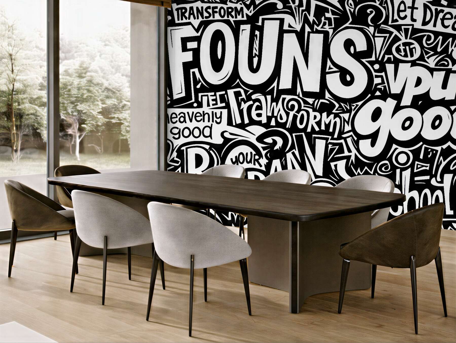 Fototapeta Graffiti w odcieniach czerni i bieli.