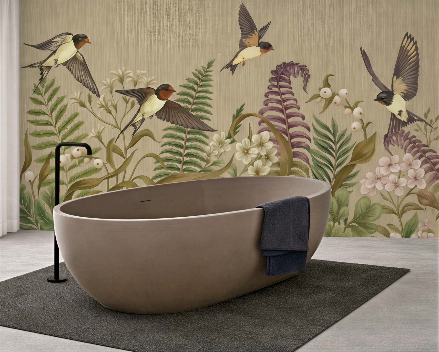 Fototapeta jaskółki w botanicznym ogrodzie