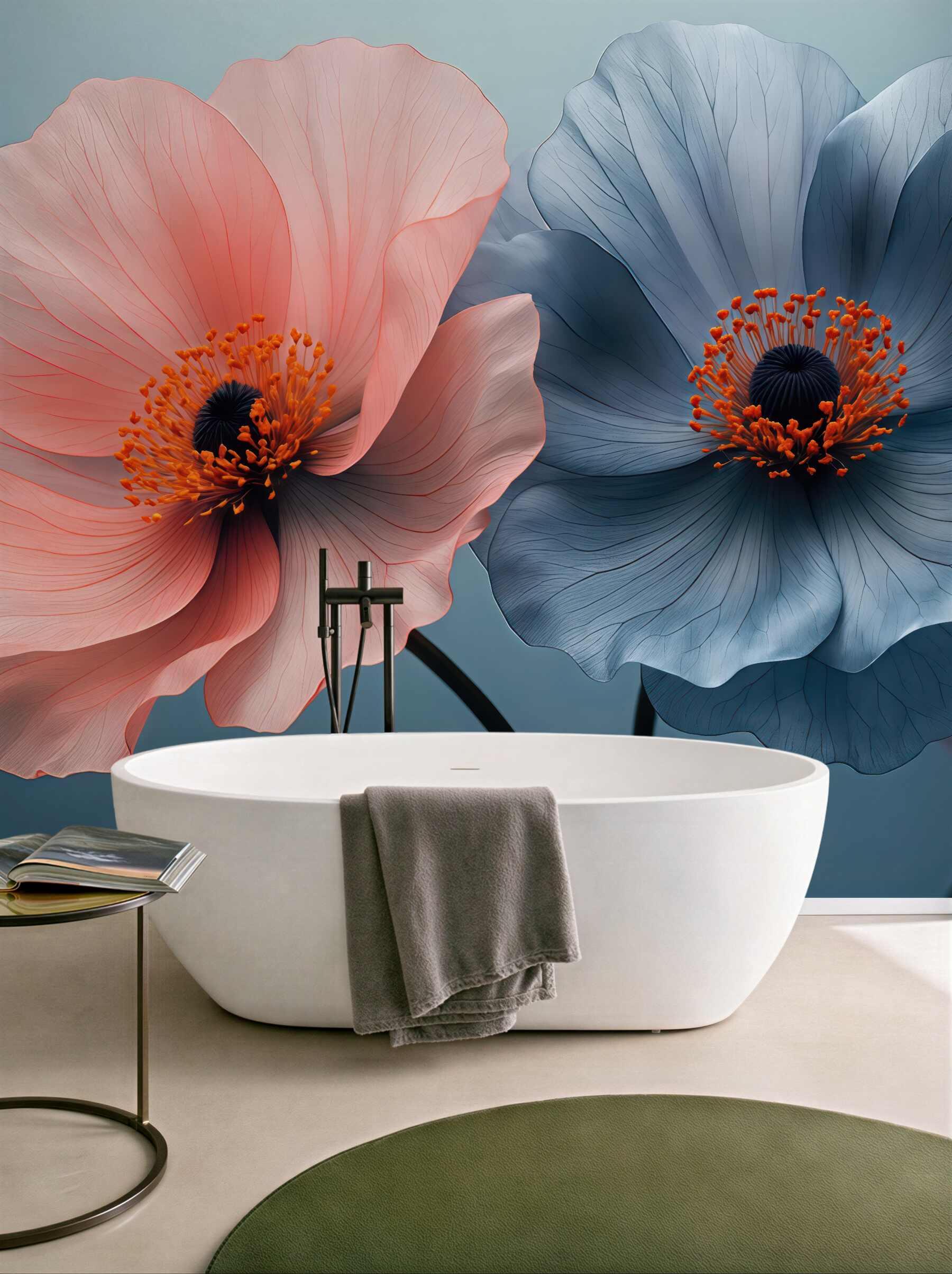 Fototapeta pastelowe maki w kontrastowych barwach