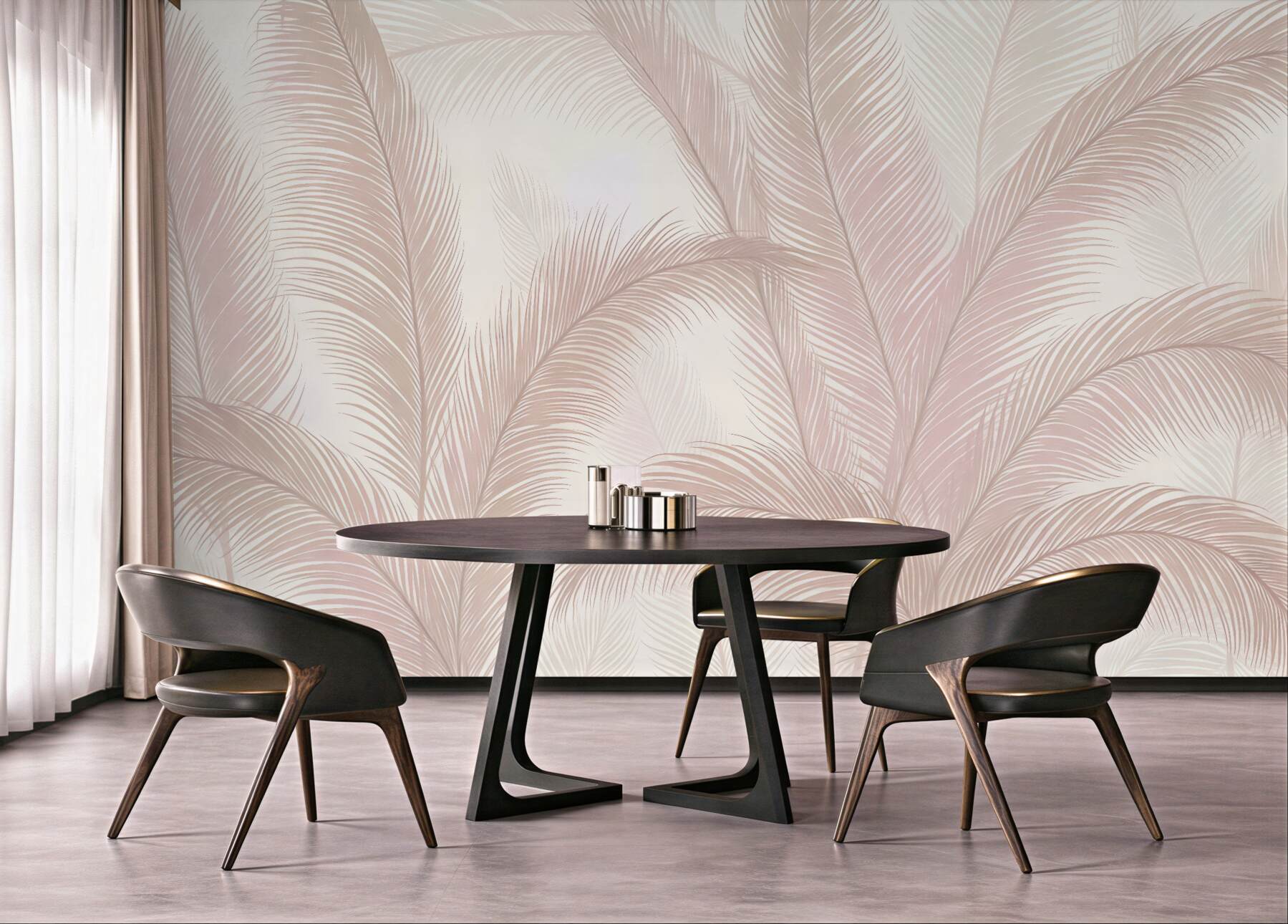 Fototapeta Palmowe liście w różowym kolorze.