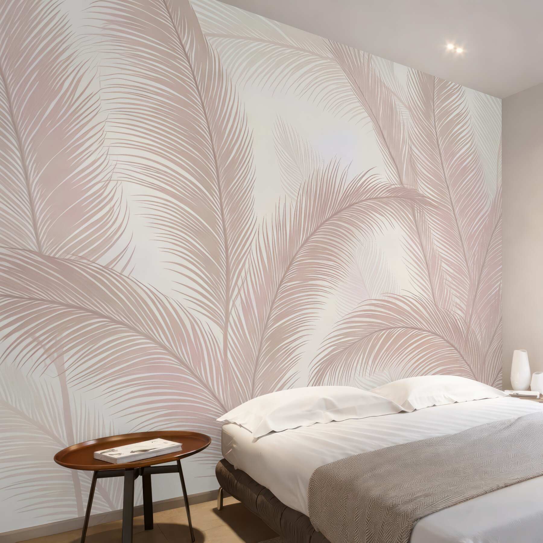 Fototapeta Palmowe liście w różowym kolorze.