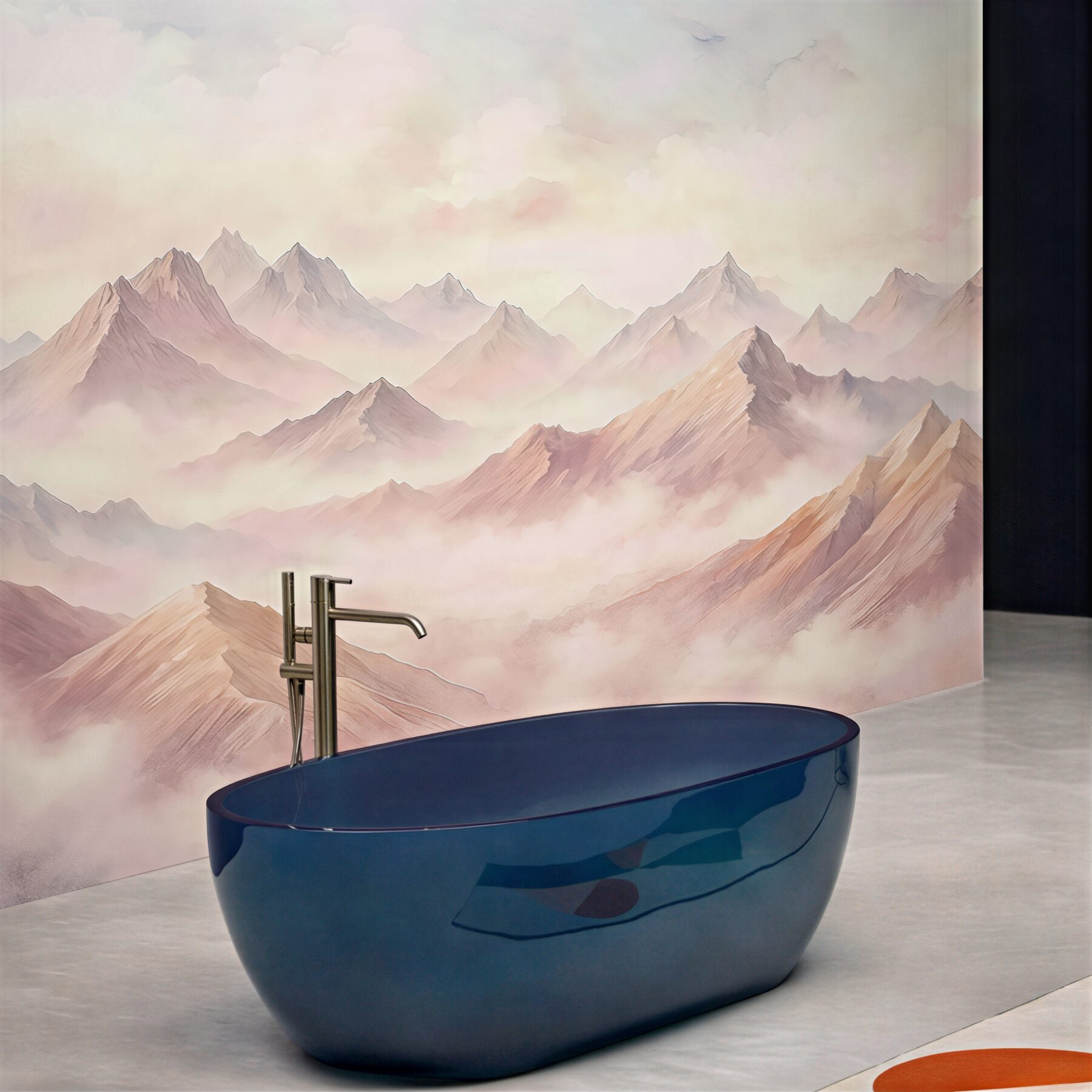 Fototapeta różowe góry w eterycznej mgle